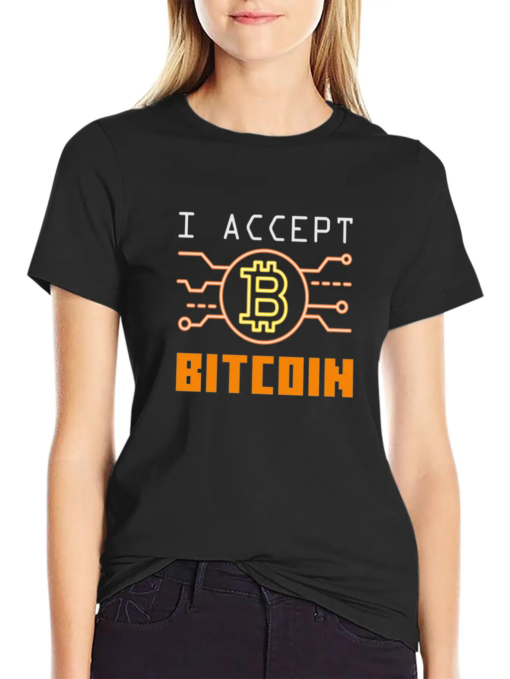 I Accept Bitcoin - Cryptocurrency Essential Cotton Tee For Daily Outfits – Unisex Style