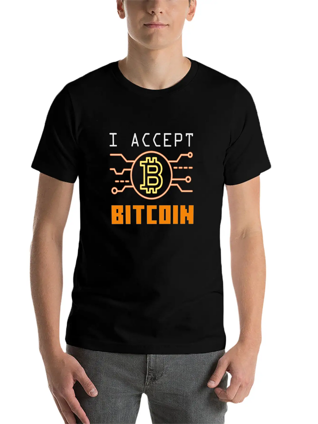I Accept Bitcoin - Cryptocurrency Essential Cotton Tee For Daily Outfits – Unisex Style