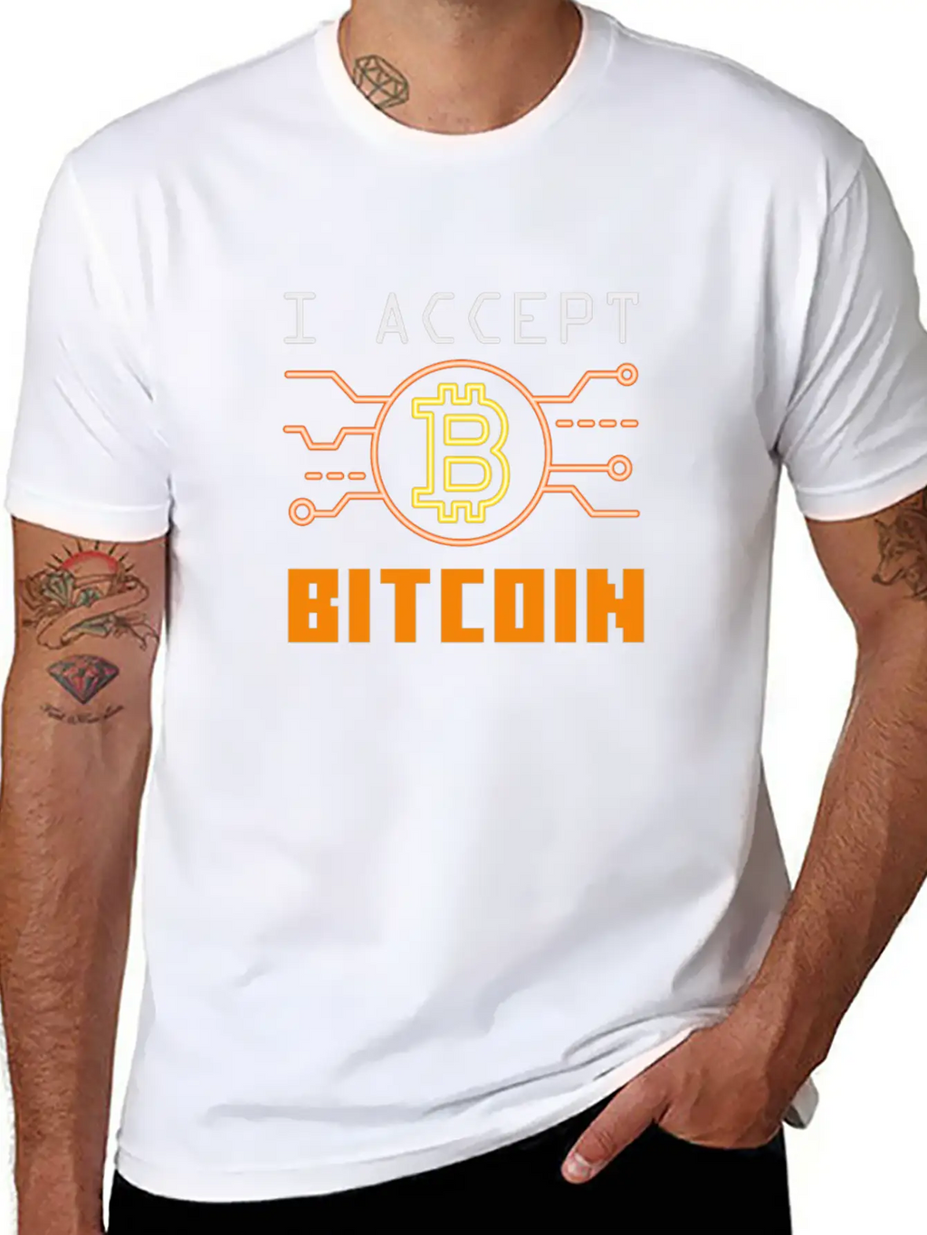 I Accept Bitcoin - Cryptocurrency Essential Cotton Tee For Daily Outfits – Unisex Style