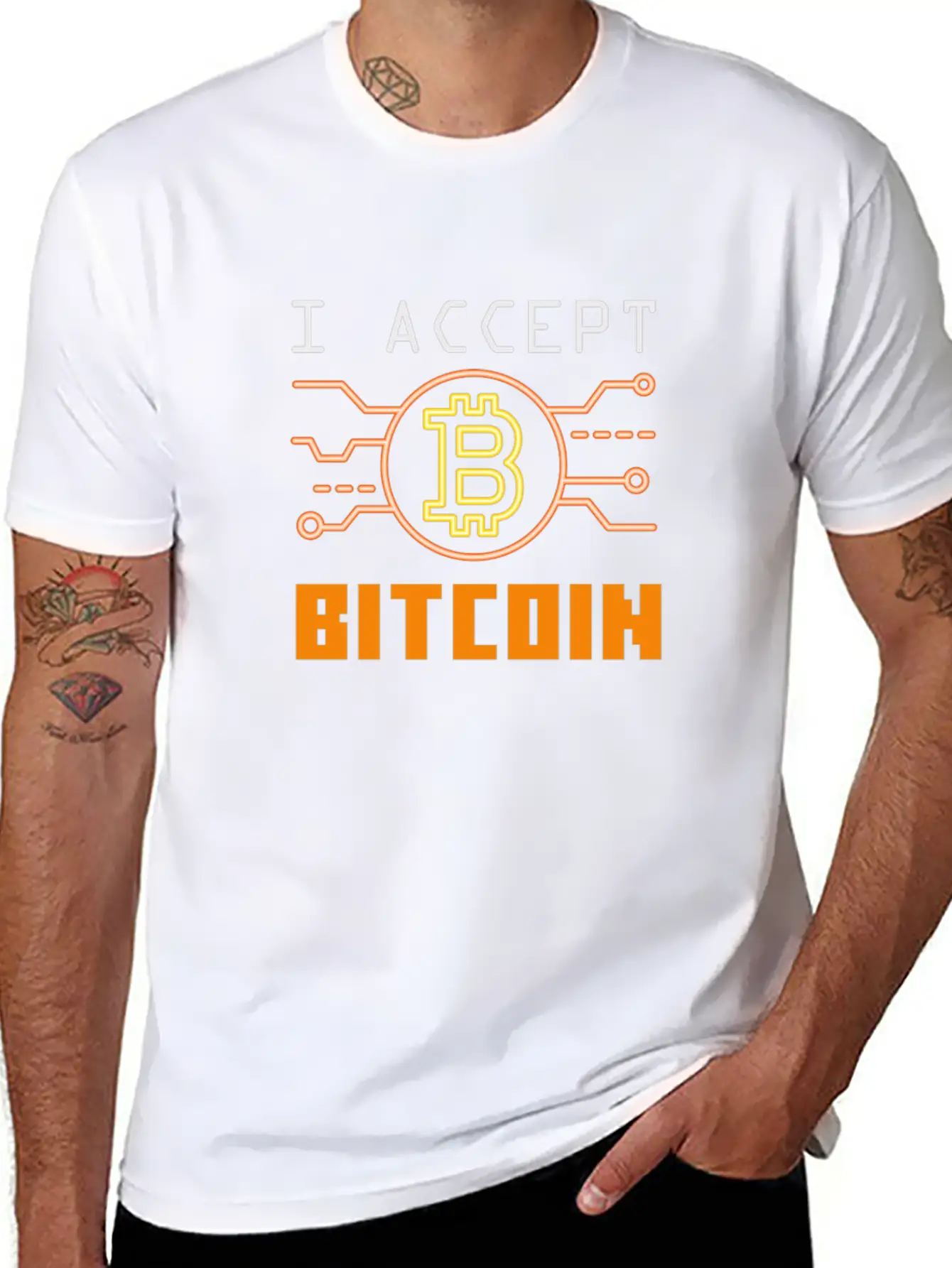 I Accept Bitcoin - Cryptocurrency Essential Cotton Tee For Daily Outfits – Unisex Style