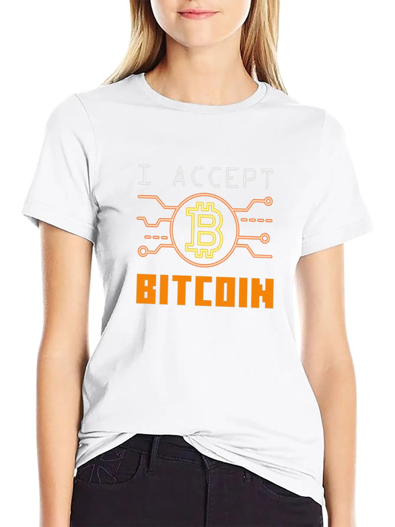 I Accept Bitcoin - Cryptocurrency Essential Cotton Tee For Daily Outfits – Unisex Style
