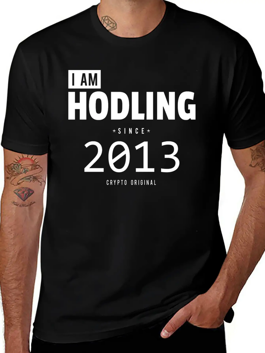 I Am HODLING Since 2013 - #hodl #hodling Stylish Everyday T-Shirt – Unisex Basic Cotton Tee