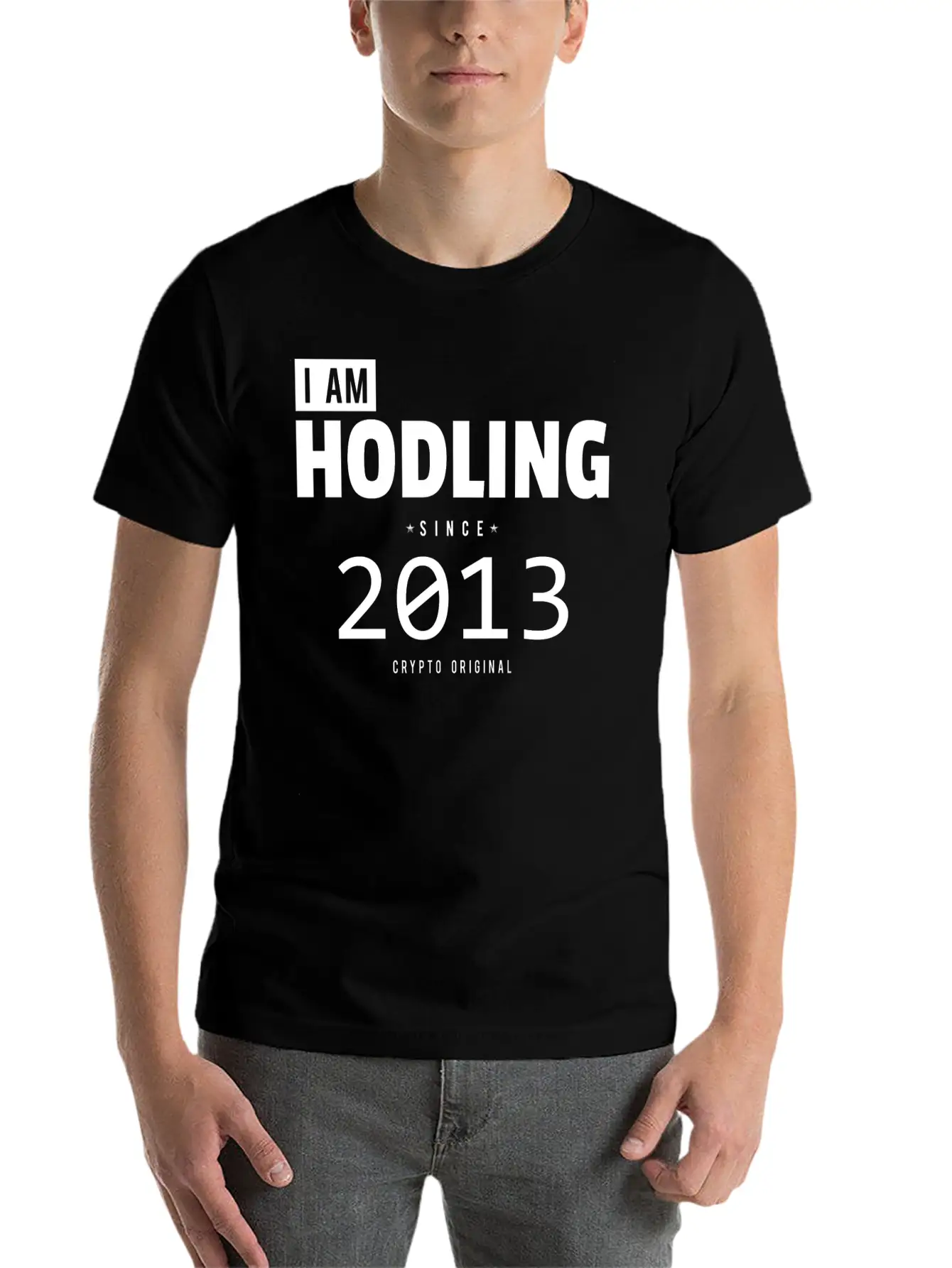 I Am HODLING Since 2013 - #hodl #hodling Stylish Everyday T-Shirt – Unisex Basic Cotton Tee