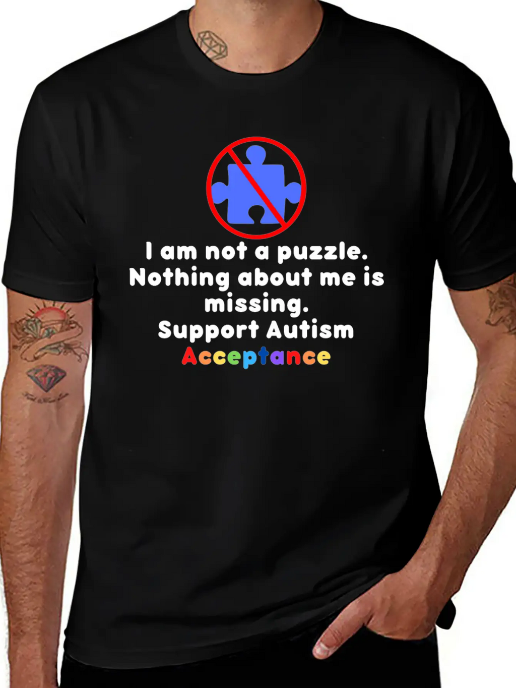 I Am Not A Puzzle Hippie Unisex Short Sleeve Soft Cotton T-Shirt – Casual Everyday Wear