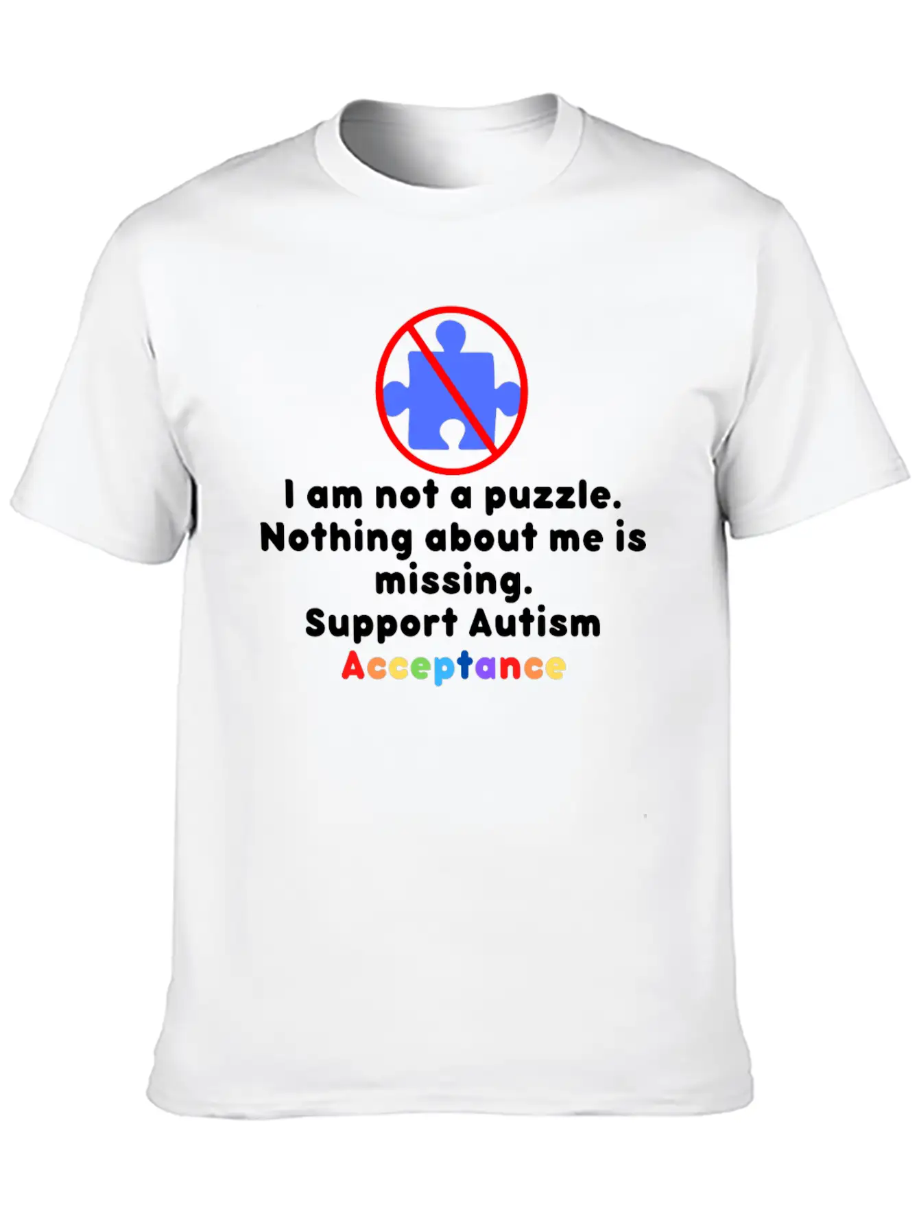 I Am Not A Puzzle Hippie Unisex Short Sleeve Soft Cotton T-Shirt – Casual Everyday Wear