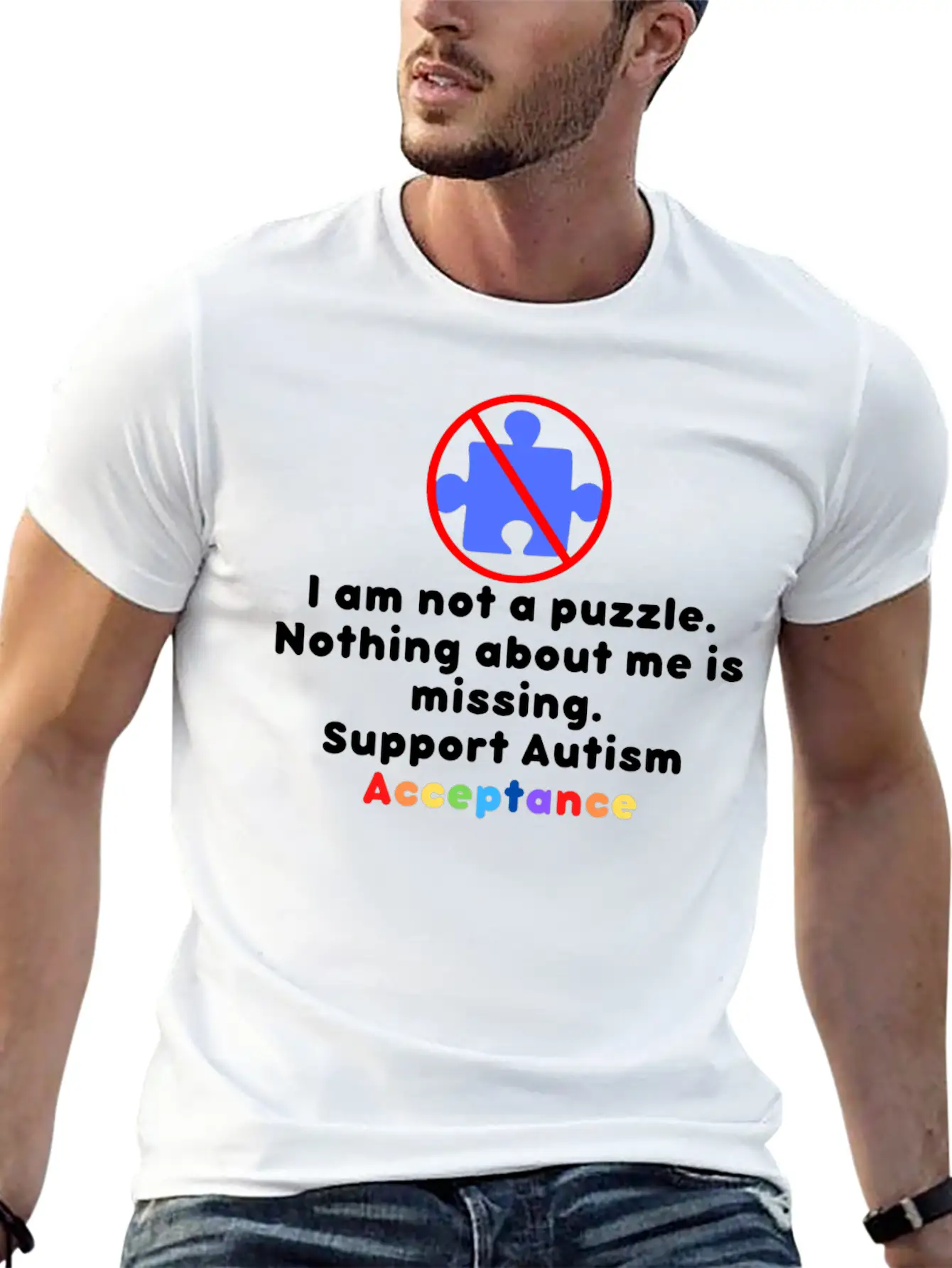 I Am Not A Puzzle Hippie Unisex Short Sleeve Soft Cotton T-Shirt – Casual Everyday Wear