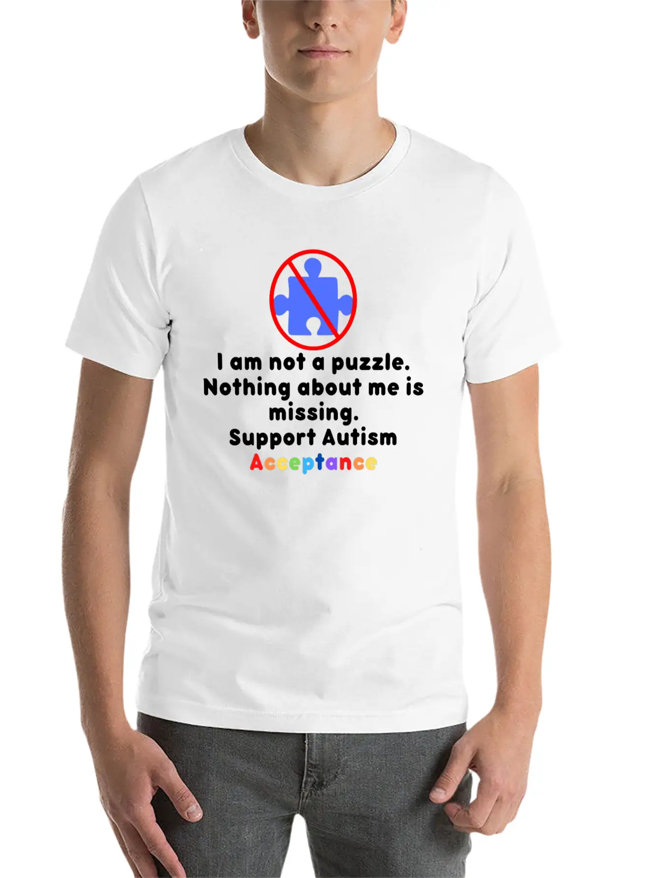 I Am Not A Puzzle Hippie Unisex Short Sleeve Soft Cotton T-Shirt – Casual Everyday Wear
