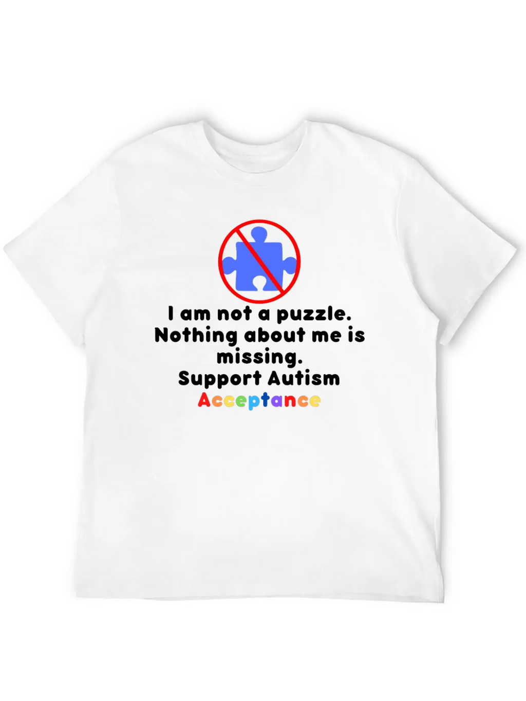 I Am Not A Puzzle Hippie Unisex Short Sleeve Soft Cotton T-Shirt – Casual Everyday Wear