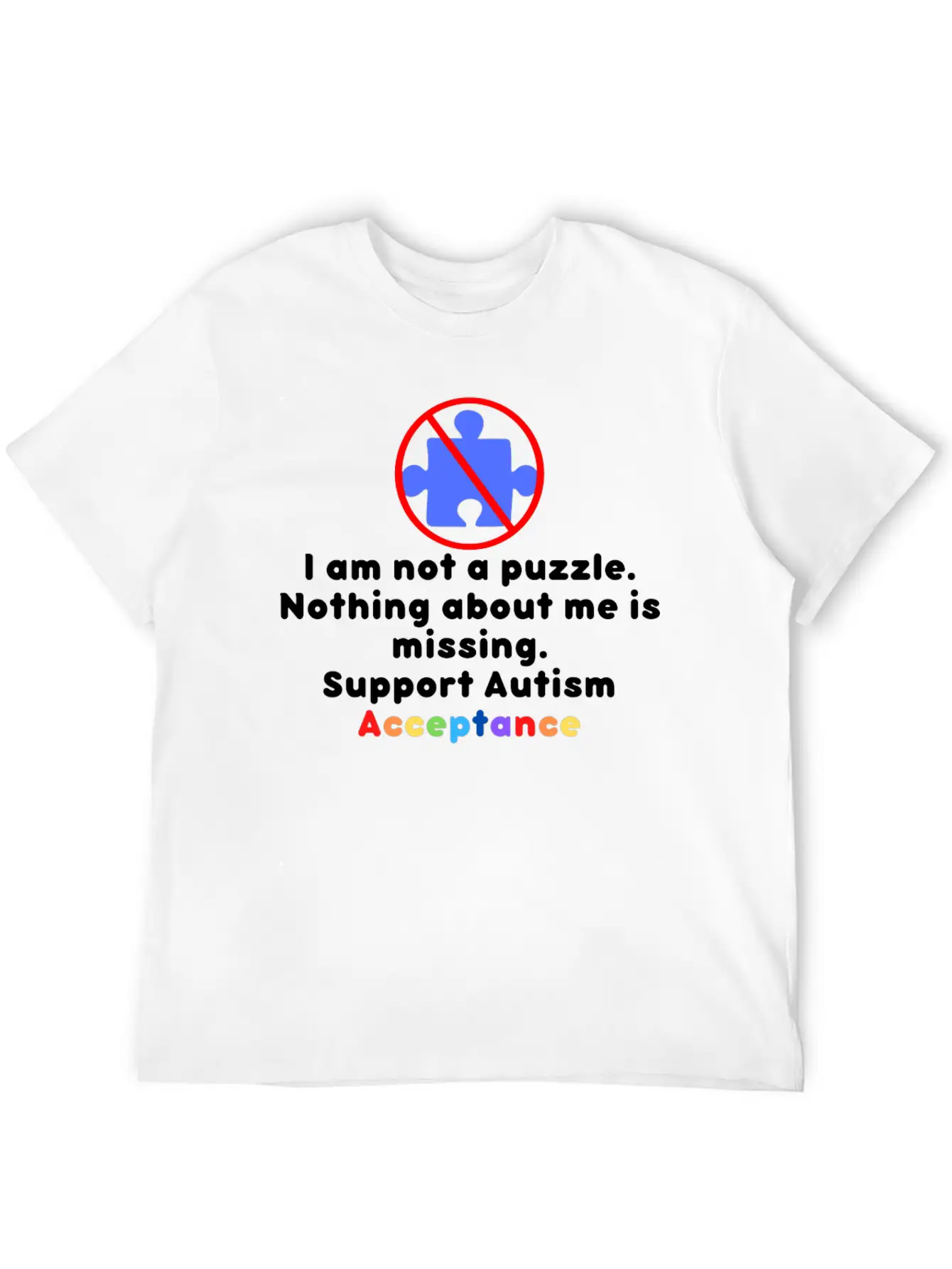 I Am Not A Puzzle Hippie Unisex Short Sleeve Soft Cotton T-Shirt – Casual Everyday Wear