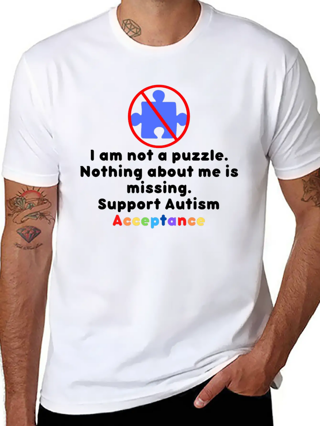 I Am Not A Puzzle Hippie Unisex Short Sleeve Soft Cotton T-Shirt – Casual Everyday Wear