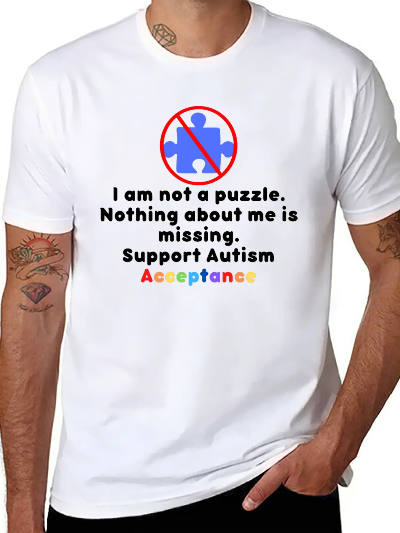 I Am Not A Puzzle Hippie Unisex Short Sleeve Soft Cotton T-Shirt – Casual Everyday Wear