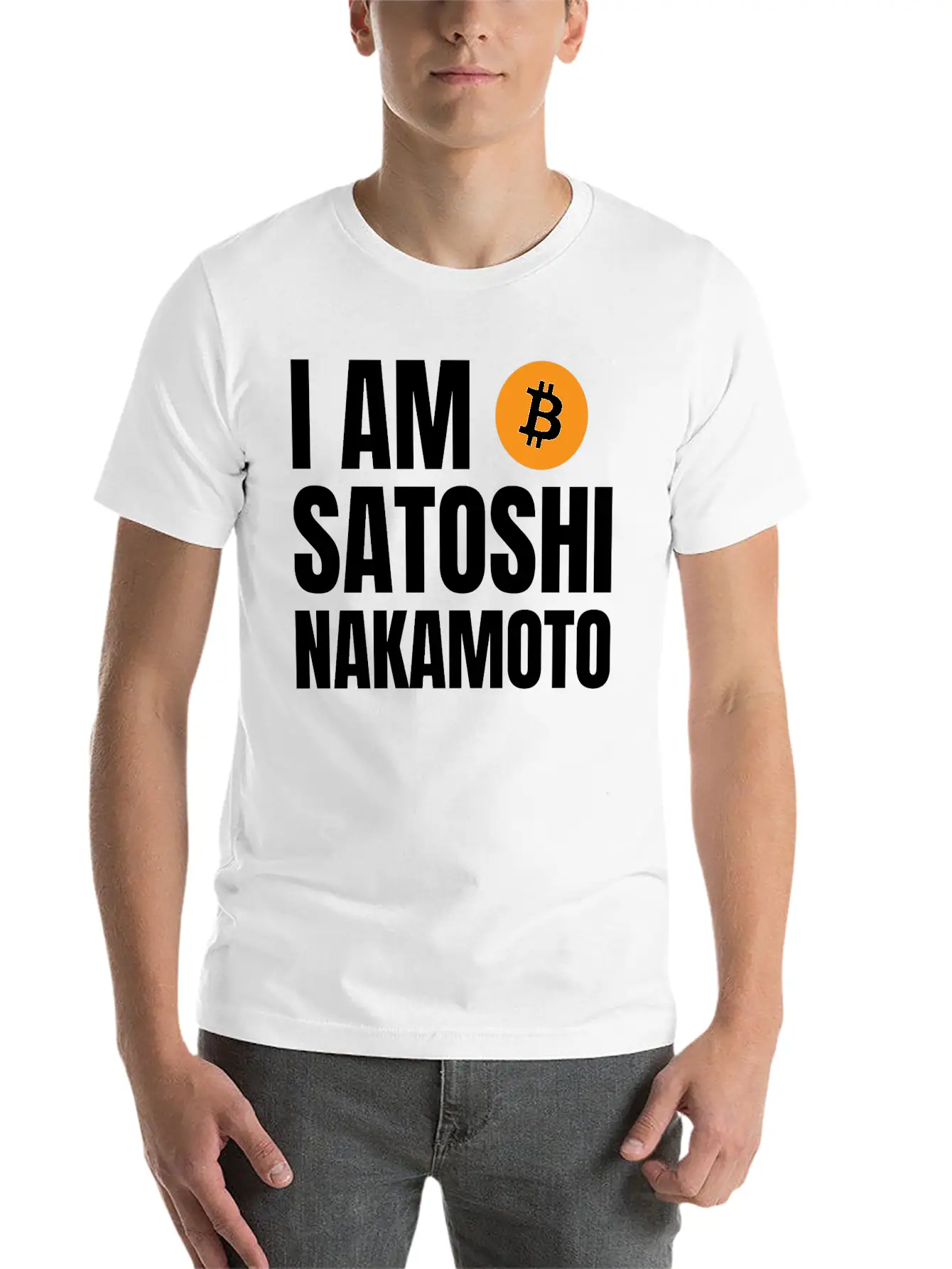 I Am Satoshi Nakamoto Bitcoin Developer Blockchain Unisex Short Sleeve Soft Cotton T-Shirt – Casual Everyday Wear