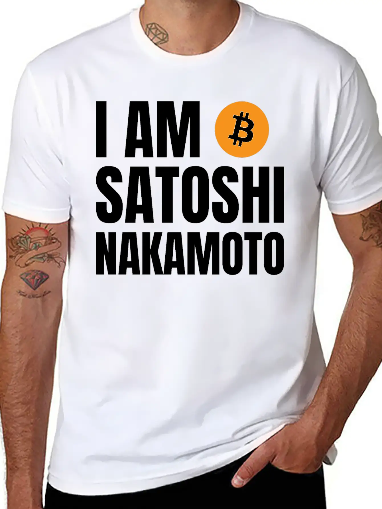 I Am Satoshi Nakamoto Bitcoin Developer Blockchain Unisex Short Sleeve Soft Cotton T-Shirt – Casual Everyday Wear