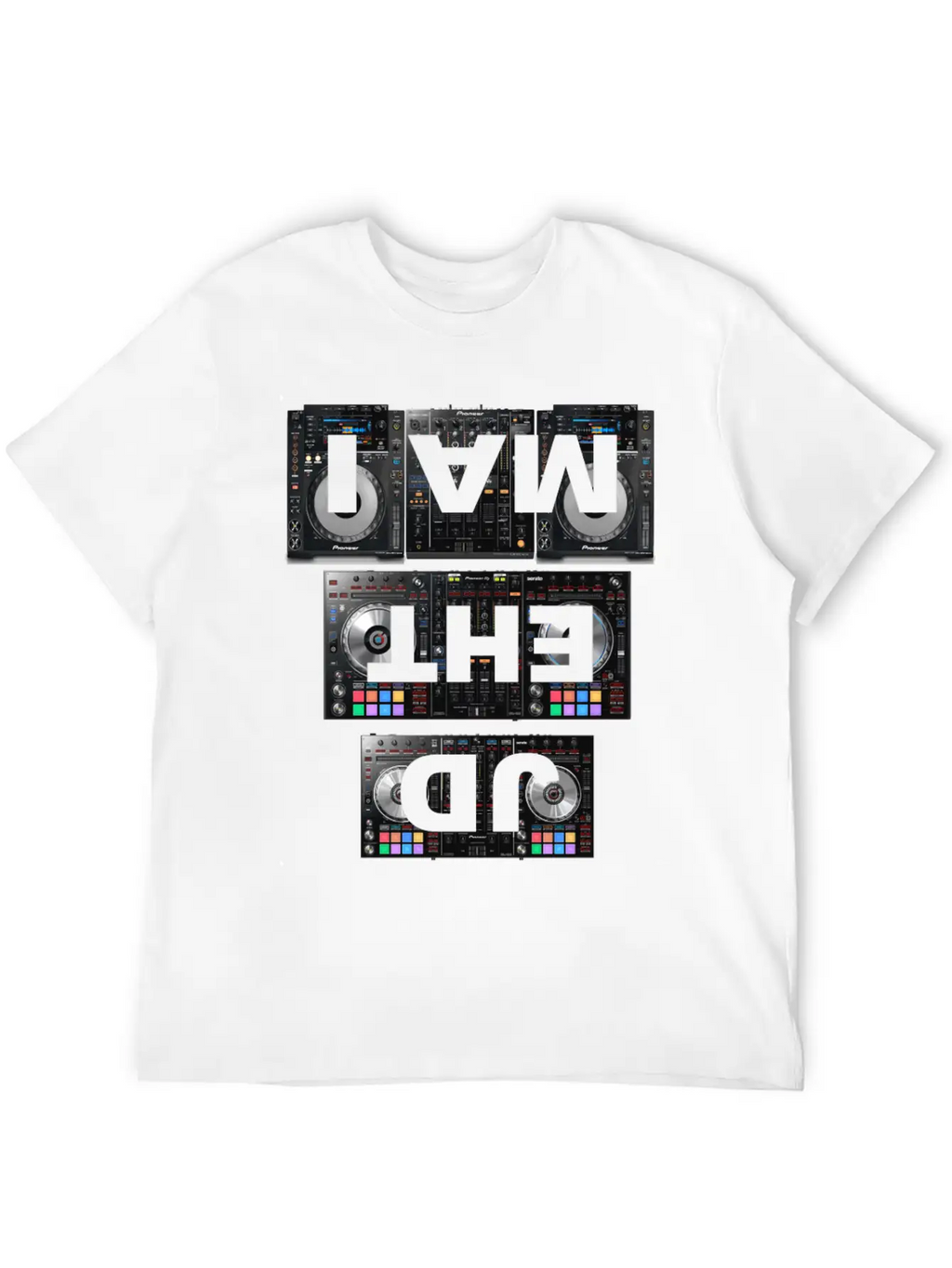 I AM THE DJ - Club Party Festival Rave Electro Gif Unisex Short Sleeve Soft Cotton T-Shirt – Casual Everyday Wear