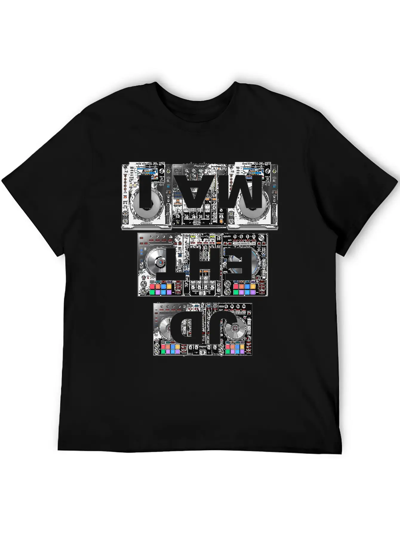 I AM THE DJ - Club Party Festival Rave Electro Gif Unisex Short Sleeve Soft Cotton T-Shirt – Casual Everyday Wear