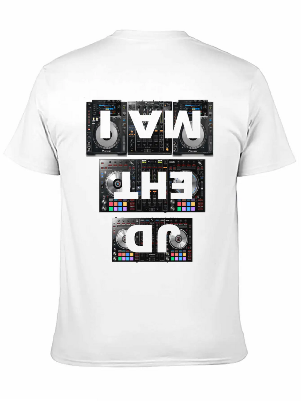 I AM THE DJ - Club Party Festival Rave Electro Gif Unisex Short Sleeve Soft Cotton T-Shirt – Casual Everyday Wear
