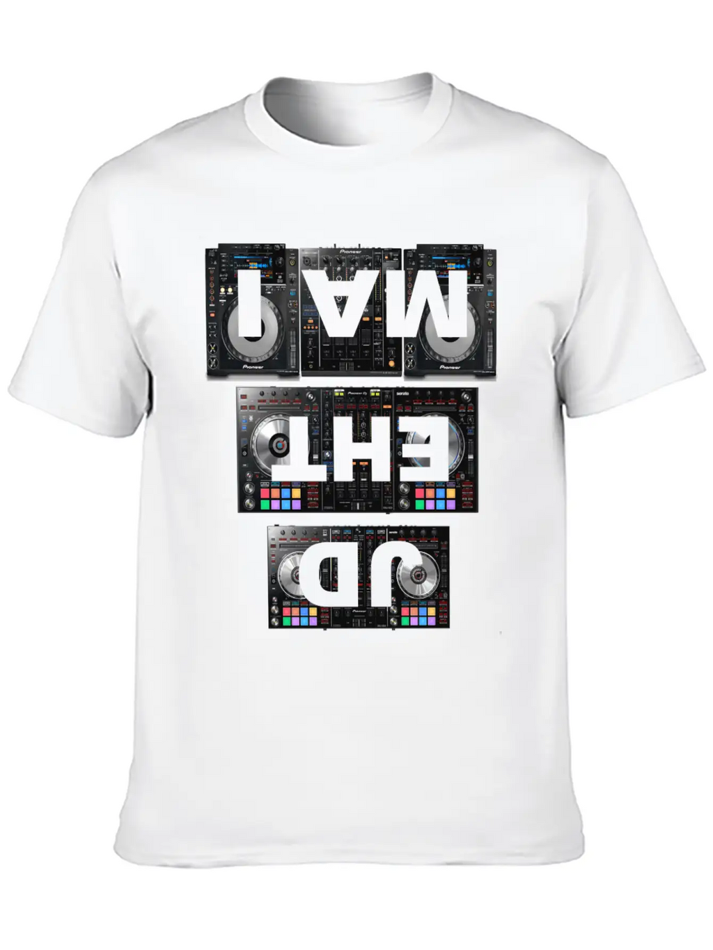 I AM THE DJ - Club Party Festival Rave Electro Gif Unisex Short Sleeve Soft Cotton T-Shirt – Casual Everyday Wear