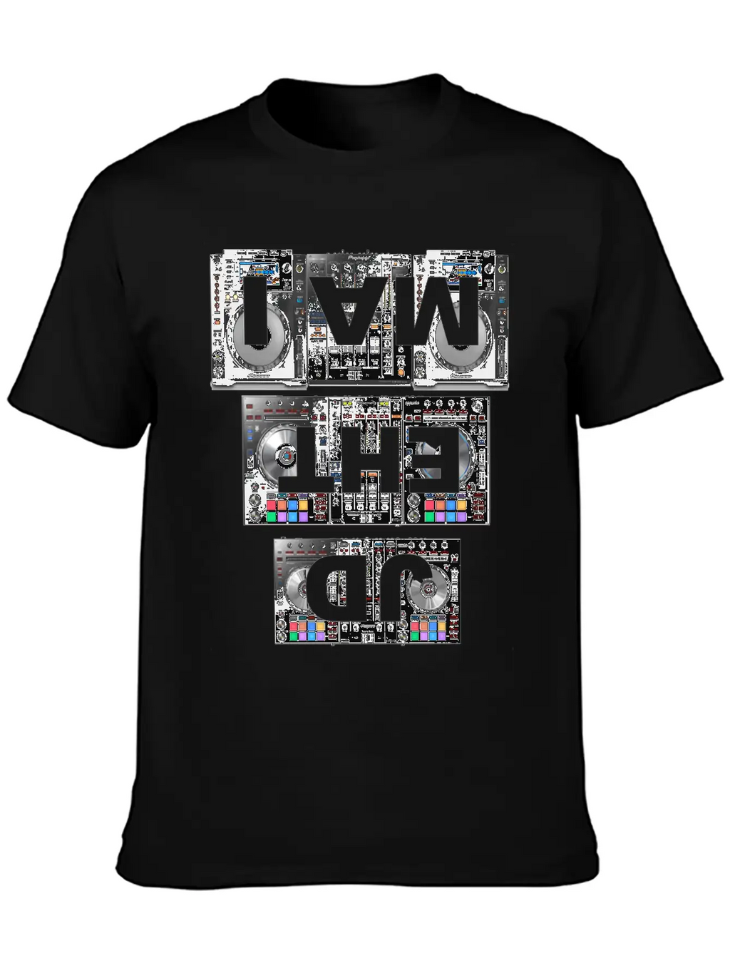 I AM THE DJ - Club Party Festival Rave Electro Gif Unisex Short Sleeve Soft Cotton T-Shirt – Casual Everyday Wear