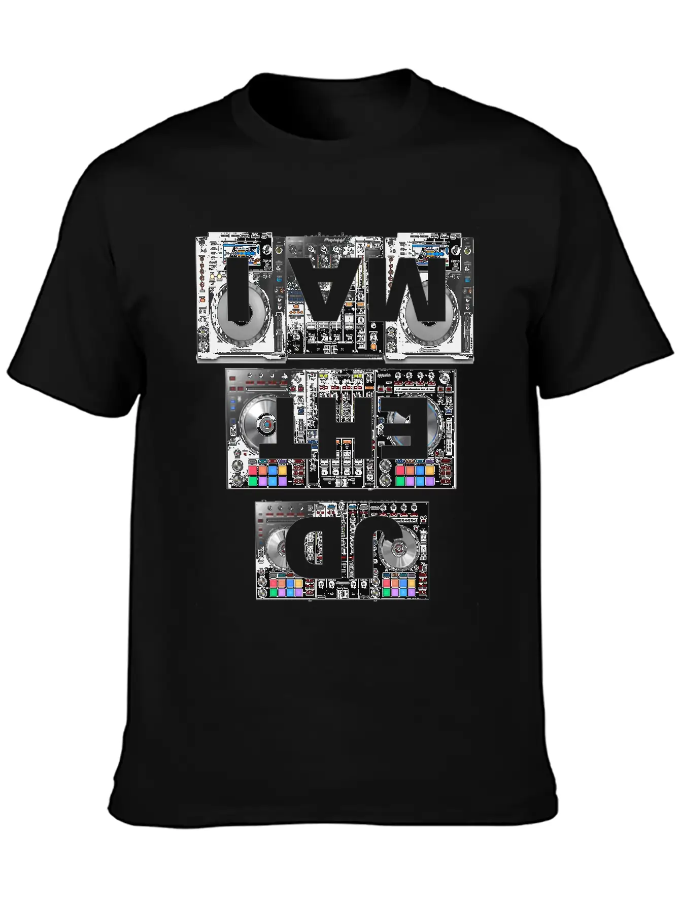 I AM THE DJ - Club Party Festival Rave Electro Gif Unisex Short Sleeve Soft Cotton T-Shirt – Casual Everyday Wear