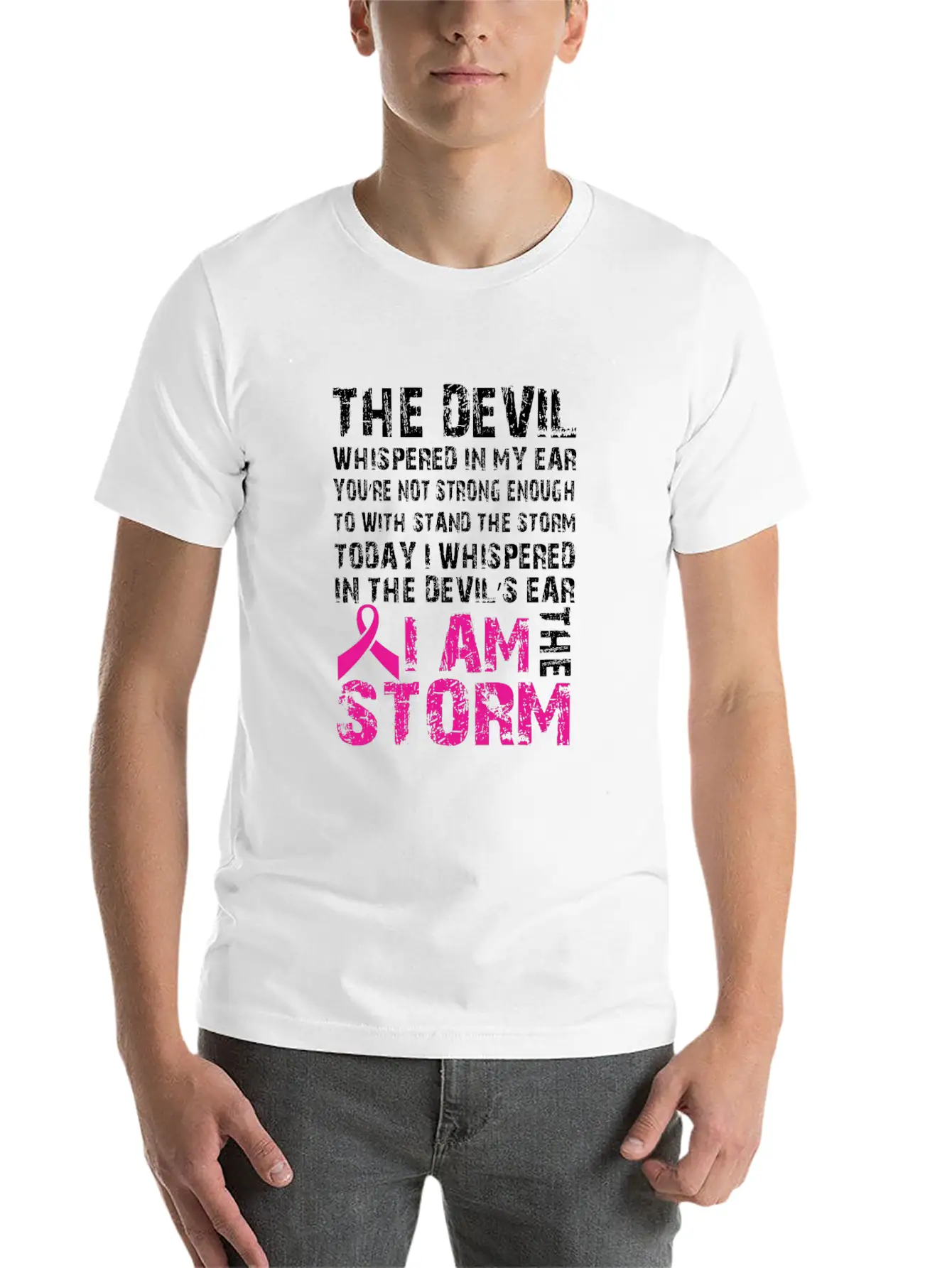 I Am The Storm Breast Cancer Awareness Unisex Casual T-Shirt – Clean Design For Daily Comfort