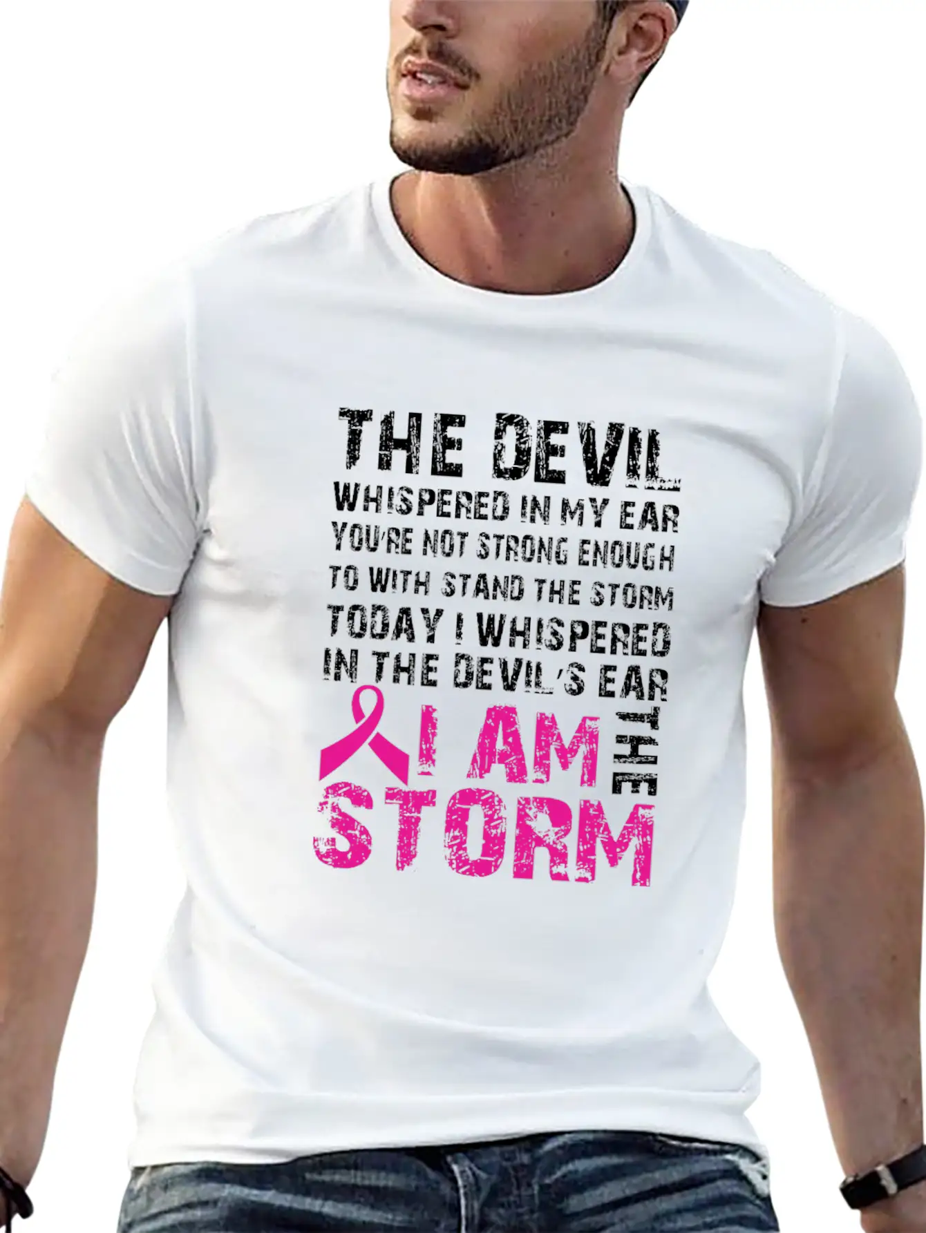 I Am The Storm Breast Cancer Awareness Unisex Casual T-Shirt – Clean Design For Daily Comfort