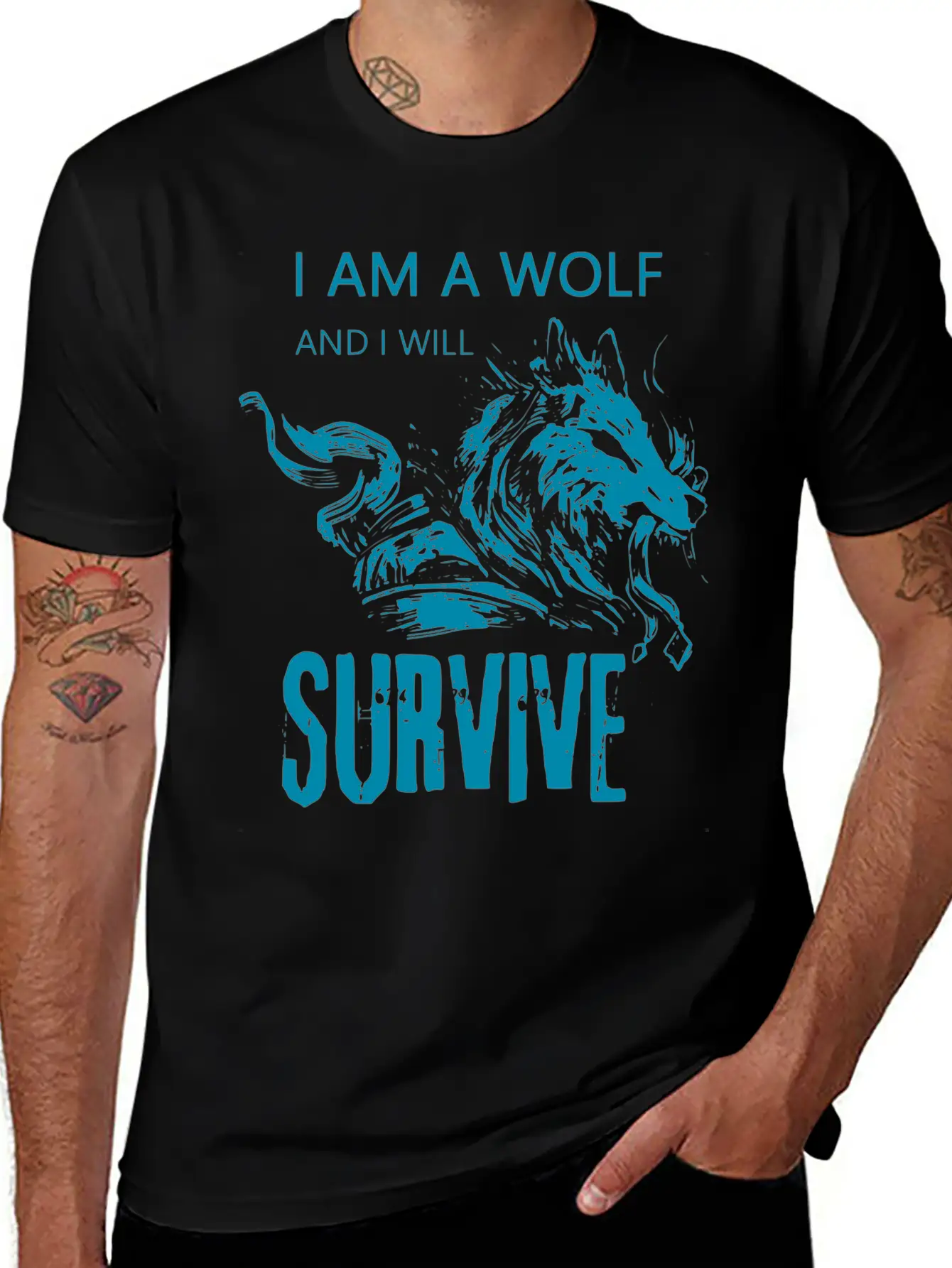 I Am Wolf I Will Survive 14 Casual Graphic T-Shirt – Simple And Comfortable Daily Wear