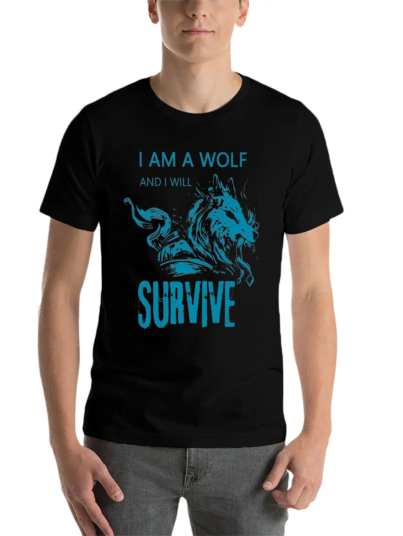 I Am Wolf I Will Survive 14 Casual Graphic T-Shirt – Simple And Comfortable Daily Wear