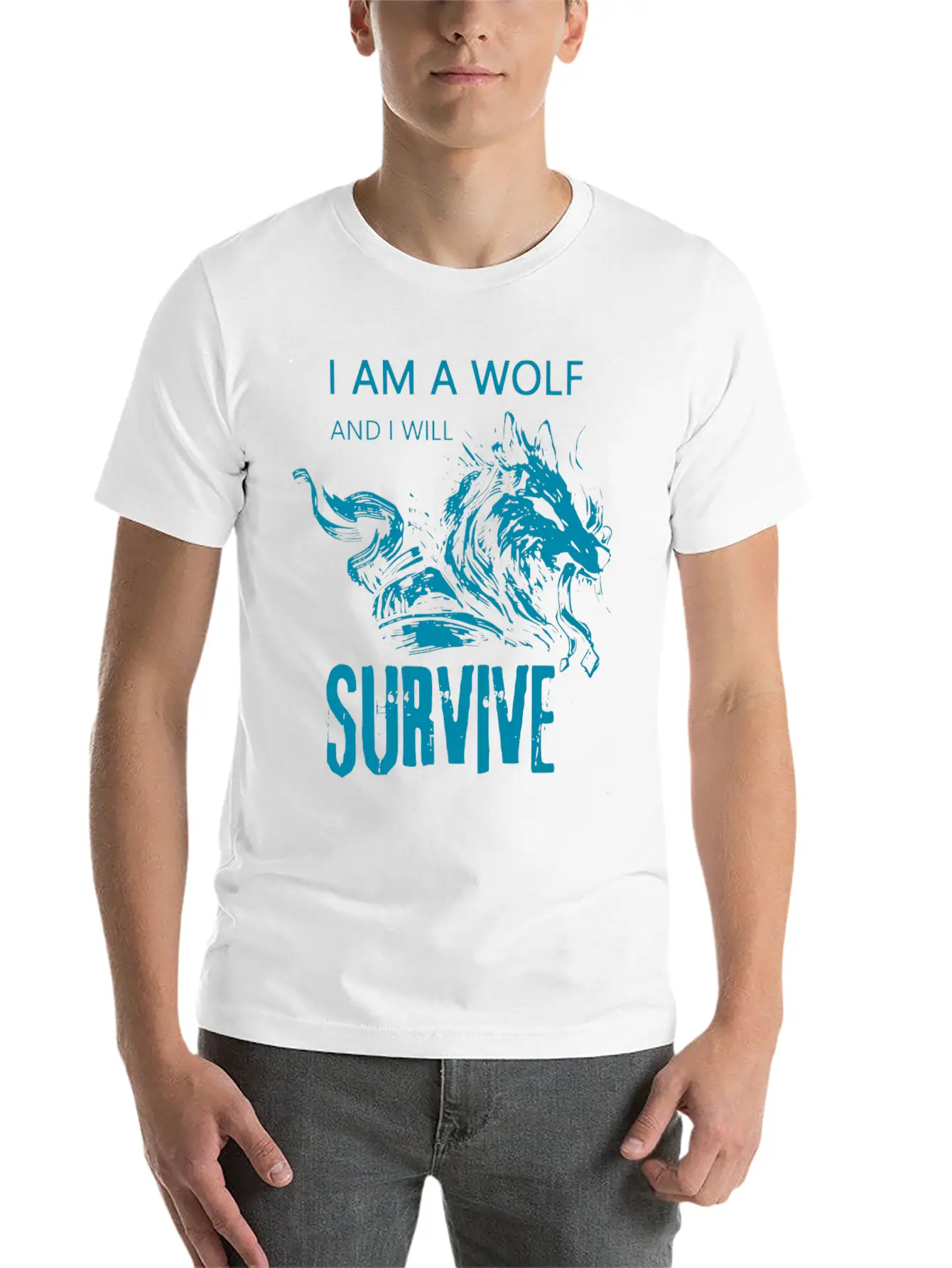 I Am Wolf I Will Survive 14 Casual Graphic T-Shirt – Simple And Comfortable Daily Wear