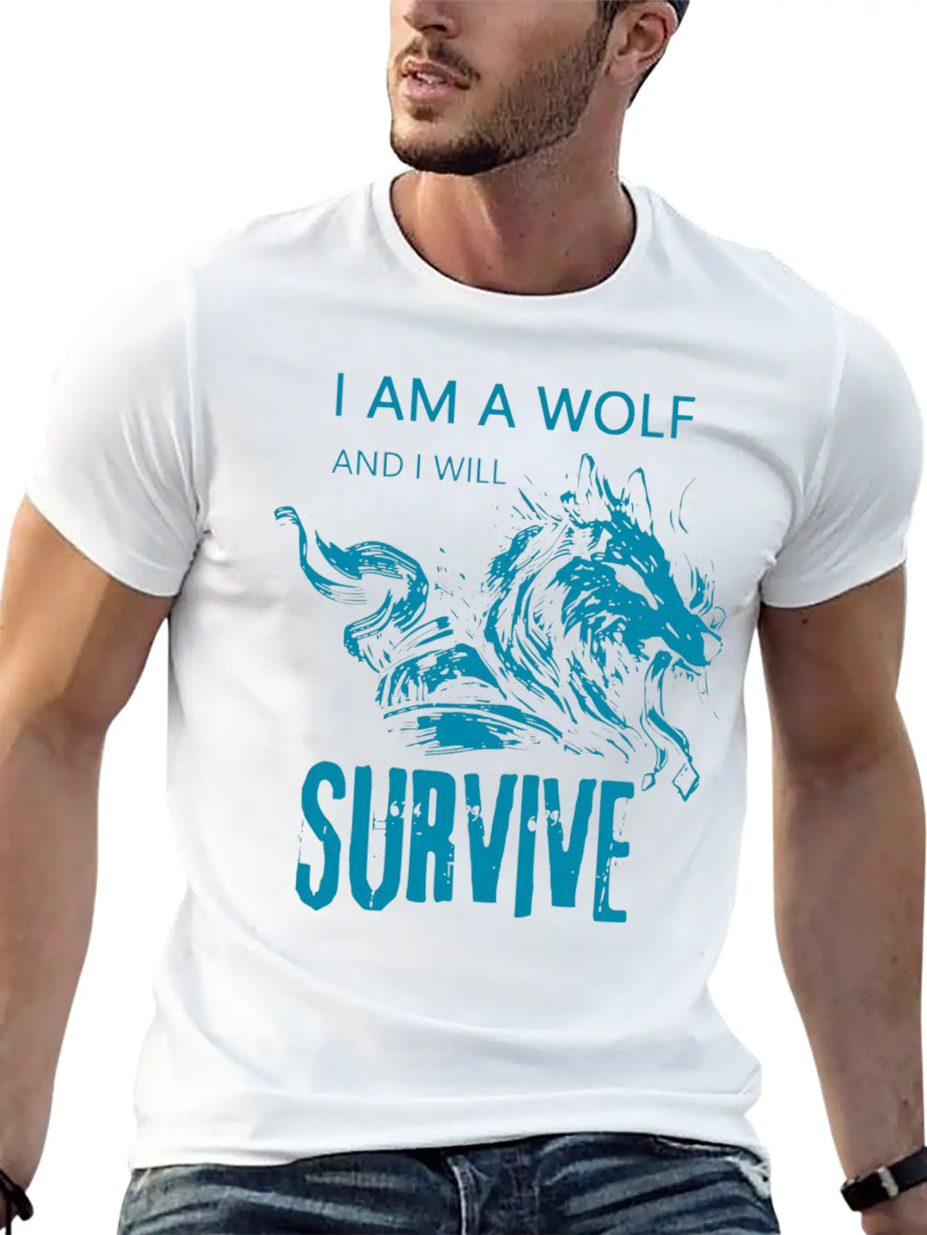 I Am Wolf I Will Survive 14 Casual Graphic T-Shirt – Simple And Comfortable Daily Wear