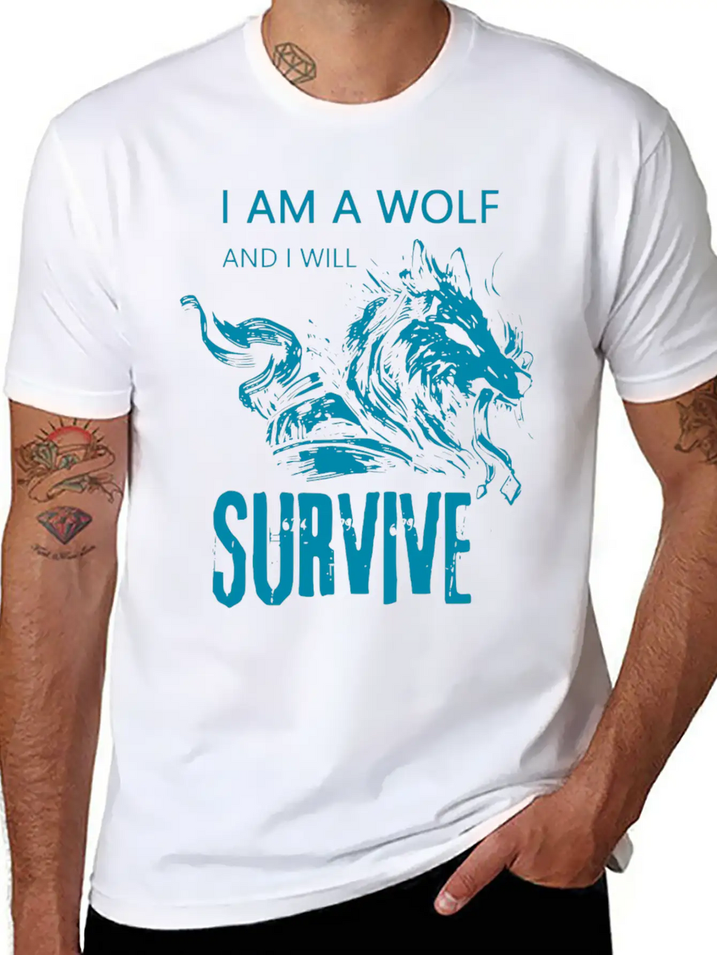 I Am Wolf I Will Survive 14 Casual Graphic T-Shirt – Simple And Comfortable Daily Wear