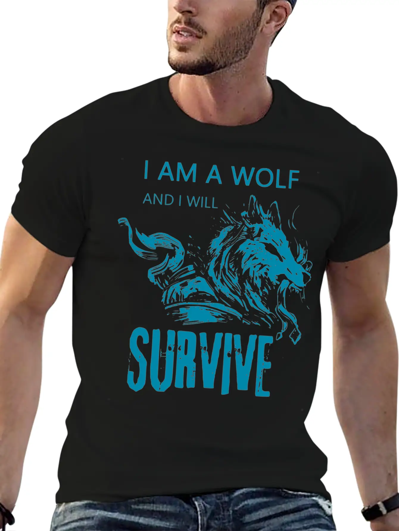 I Am Wolf I Will Survive 14 Casual Graphic T-Shirt – Simple And Comfortable Daily Wear