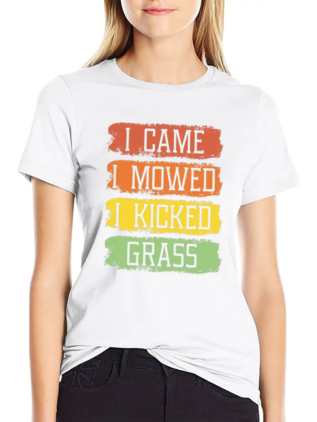 I Came I Mowed I Kicked Grass Funny Lawn Mowing Breathable Soft Cotton T-Shirt – Timeless Casual Look