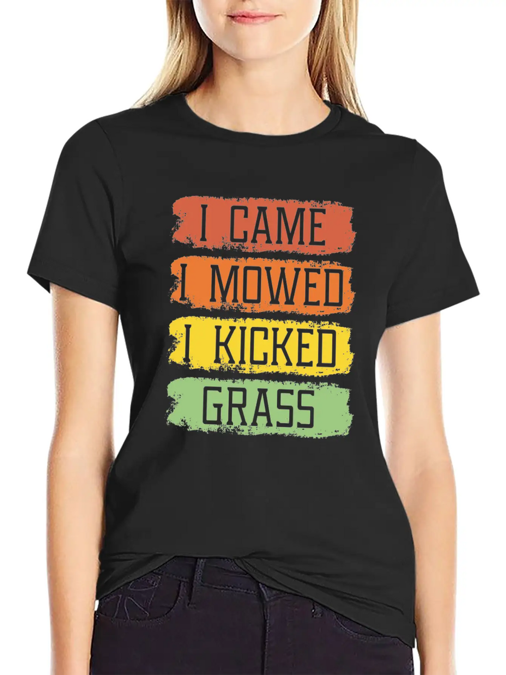 I Came I Mowed I Kicked Grass Funny Lawn Mowing Breathable Soft Cotton T-Shirt – Timeless Casual Look