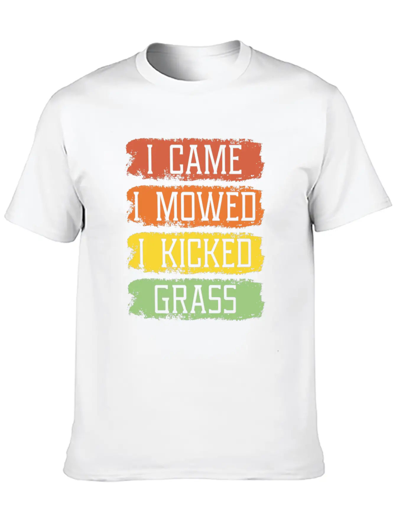 I Came I Mowed I Kicked Grass Funny Lawn Mowing Breathable Soft Cotton T-Shirt – Timeless Casual Look
