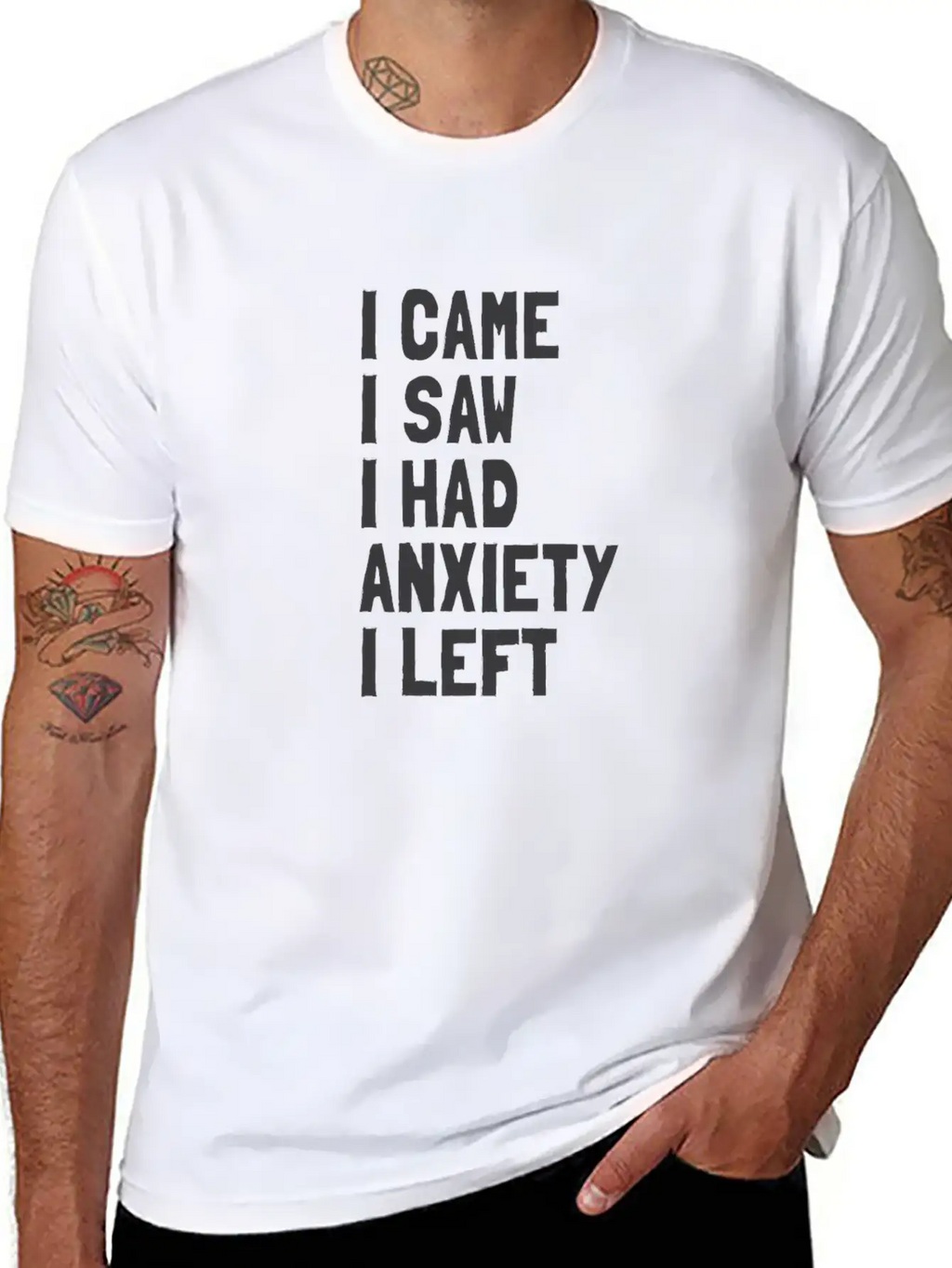 I Came, I Saw, I Had Anxiety, I Left Breathable Soft Cotton T-Shirt – Timeless Casual Look