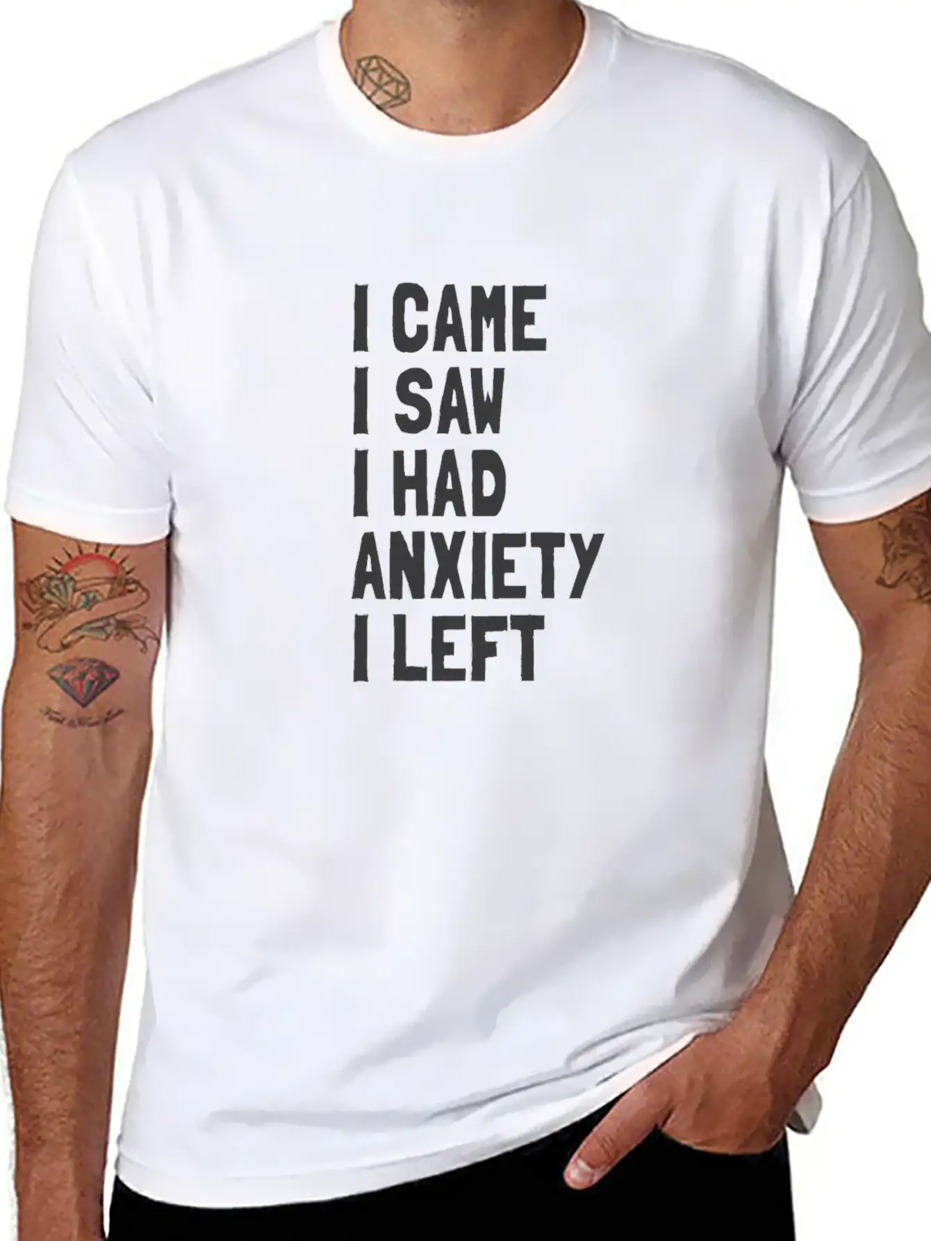 I Came, I Saw, I Had Anxiety, I Left Breathable Soft Cotton T-Shirt – Timeless Casual Look