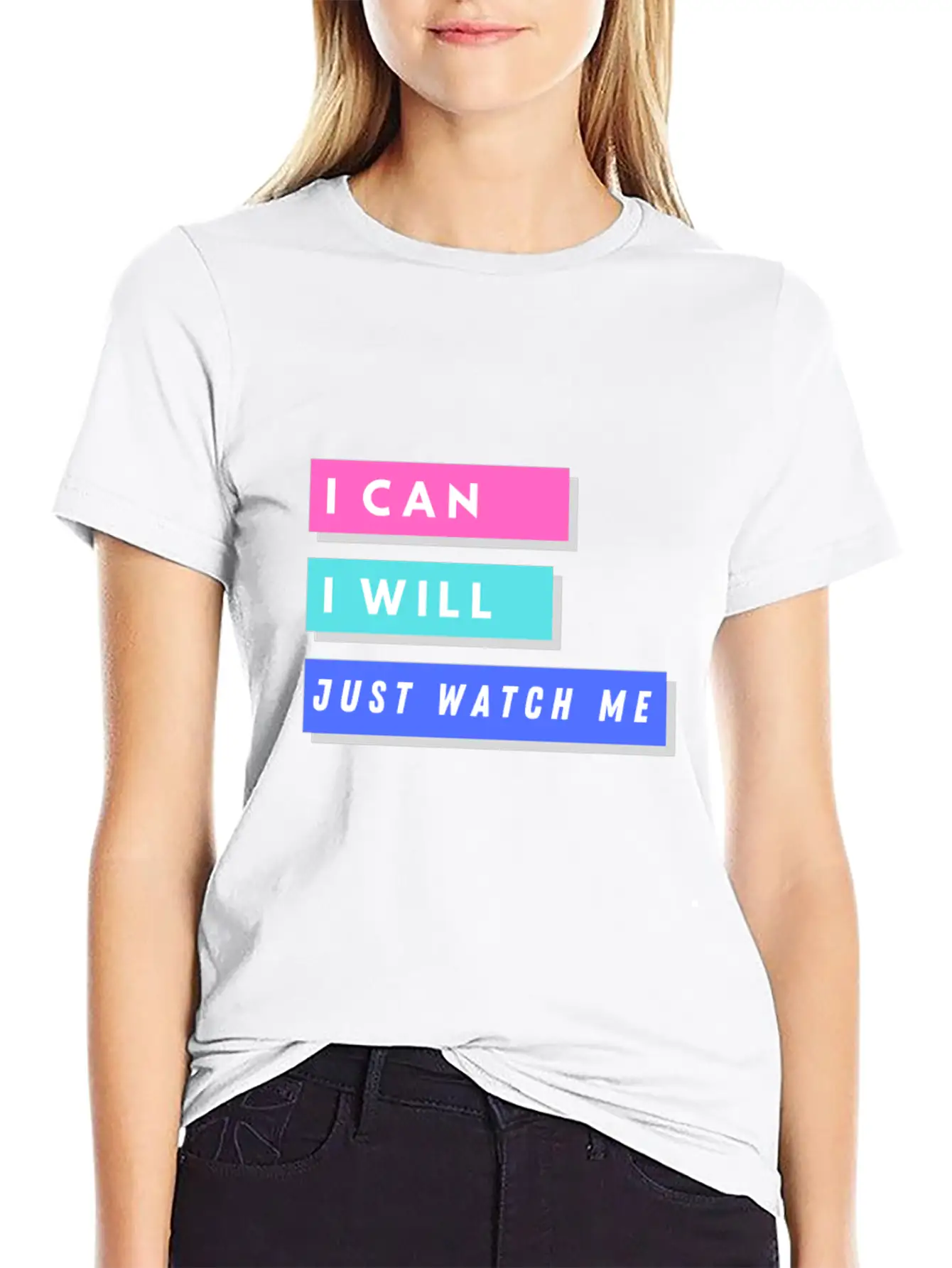 I Can I Will Just Watch Me Unisex Short Sleeve Soft Cotton T-Shirt – Casual Everyday Wear
