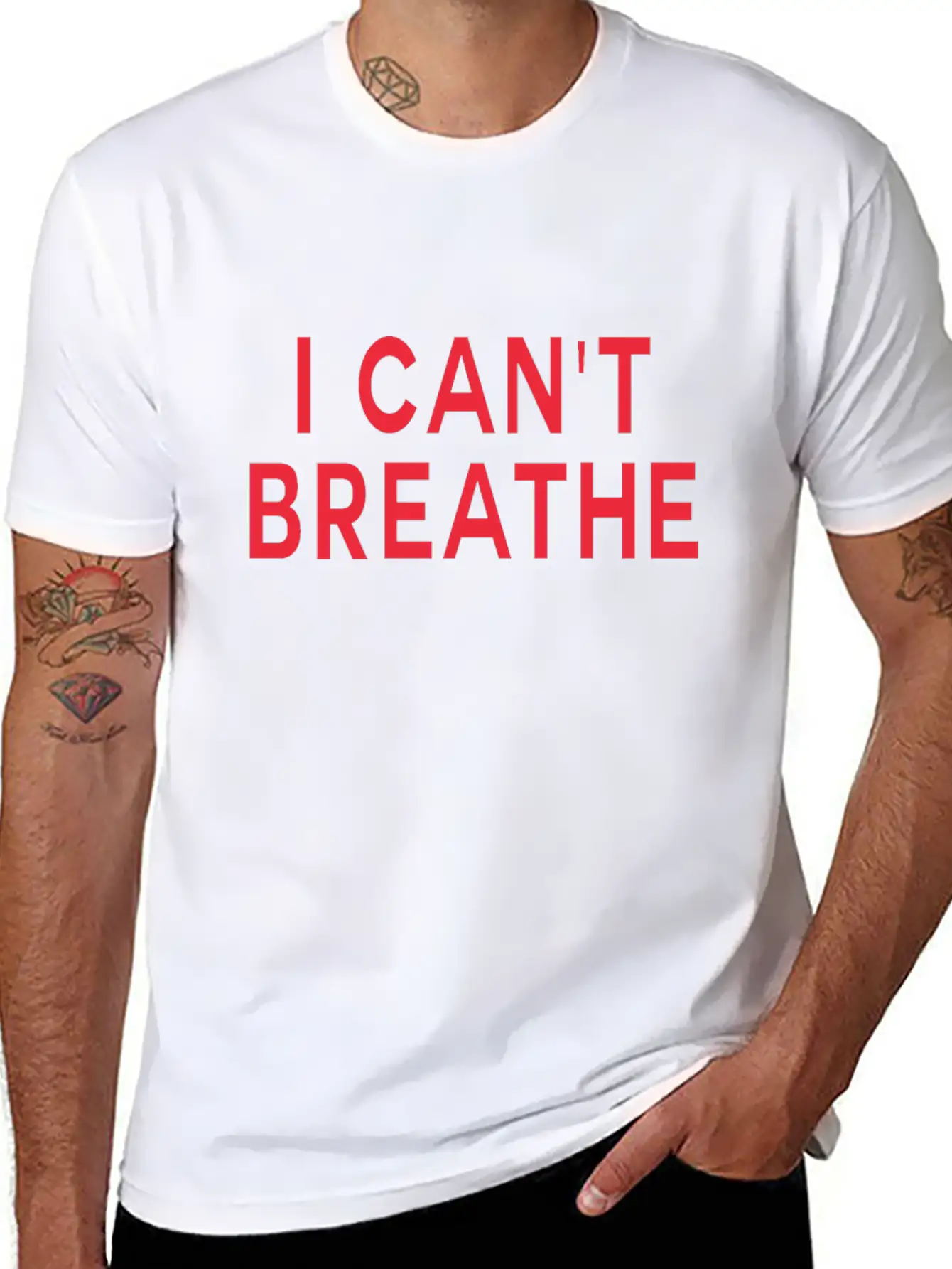 I Cant Breathe Unisex Short Sleeve Soft Cotton T-Shirt – Casual Everyday Wear