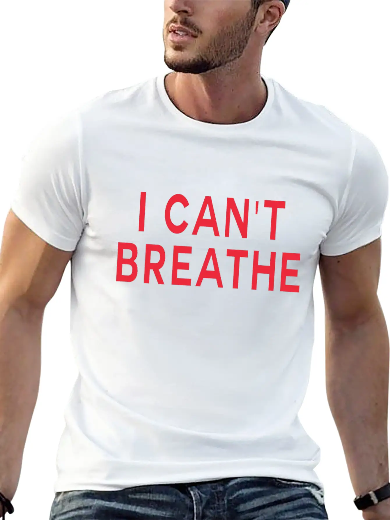 I Cant Breathe Unisex Short Sleeve Soft Cotton T-Shirt – Casual Everyday Wear