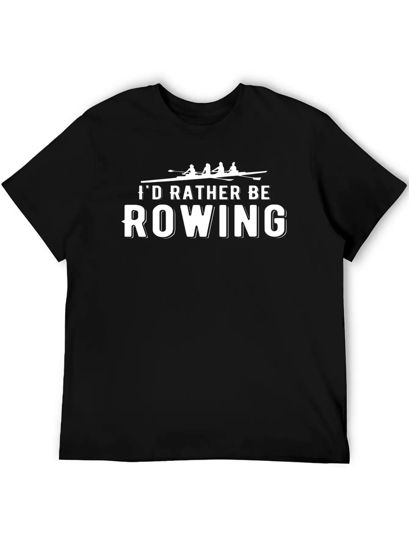 I D Rather Be Rowing Pontooning Exercise Boating Casual Graphic T-Shirt – Simple And Comfortable Daily Wear