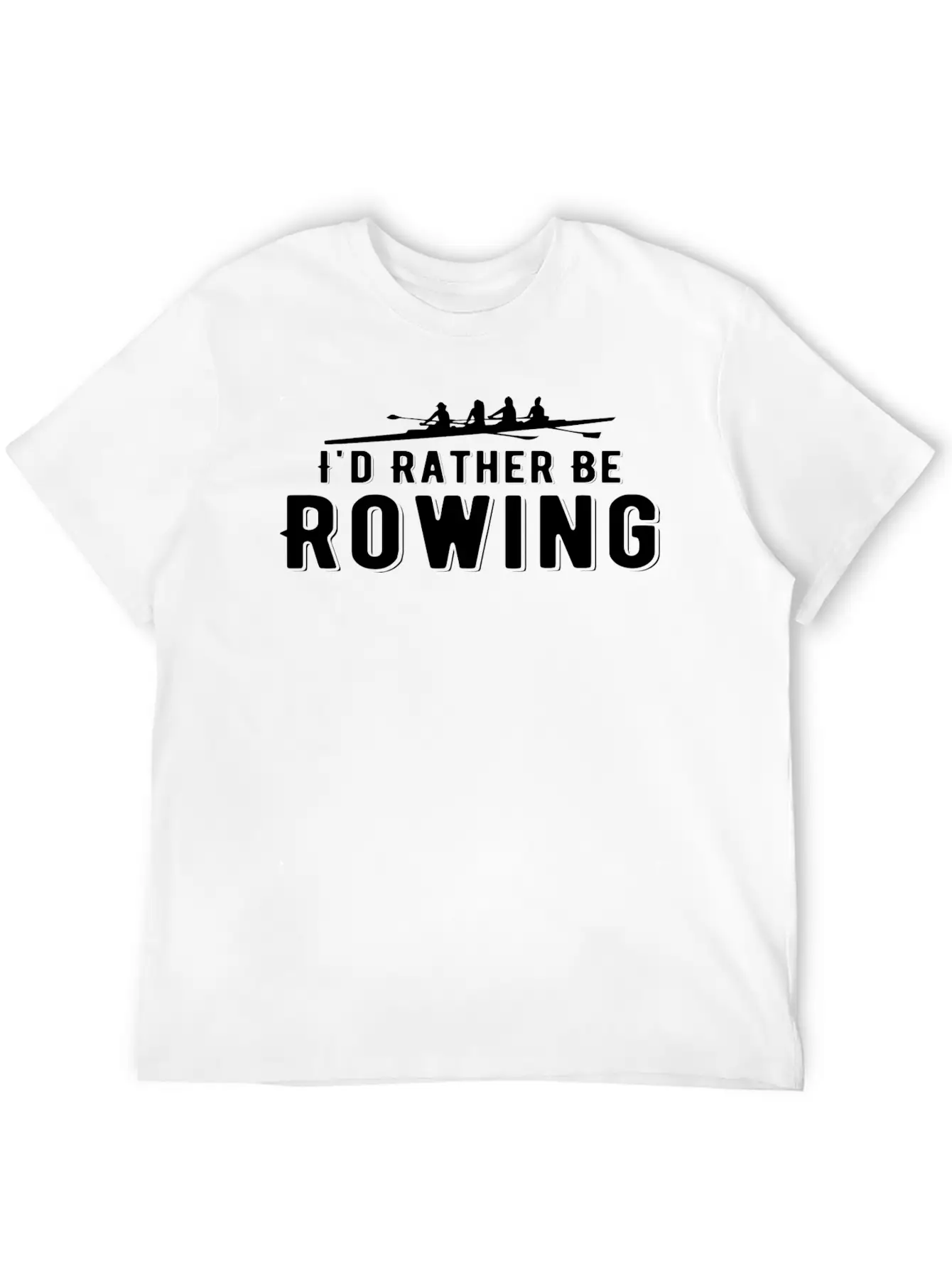 I D Rather Be Rowing Pontooning Exercise Boating Casual Graphic T-Shirt – Simple And Comfortable Daily Wear