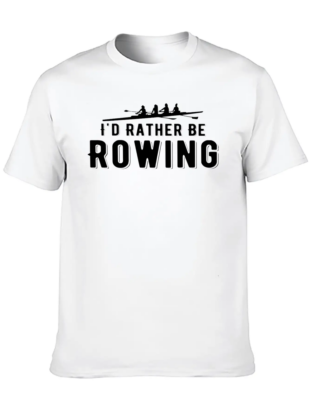 I D Rather Be Rowing Pontooning Exercise Boating Casual Graphic T-Shirt – Simple And Comfortable Daily Wear