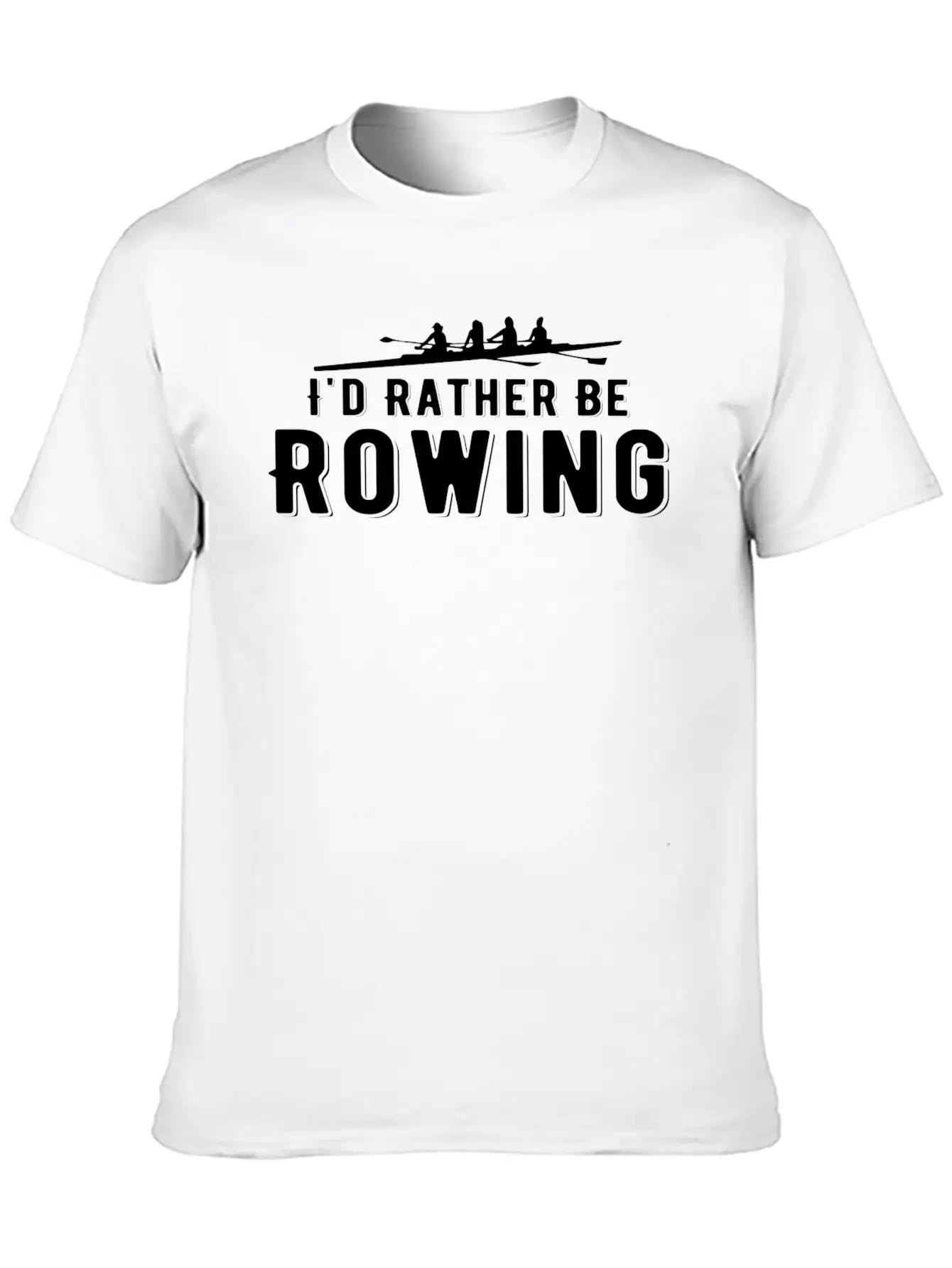 I D Rather Be Rowing Pontooning Exercise Boating Casual Graphic T-Shirt – Simple And Comfortable Daily Wear