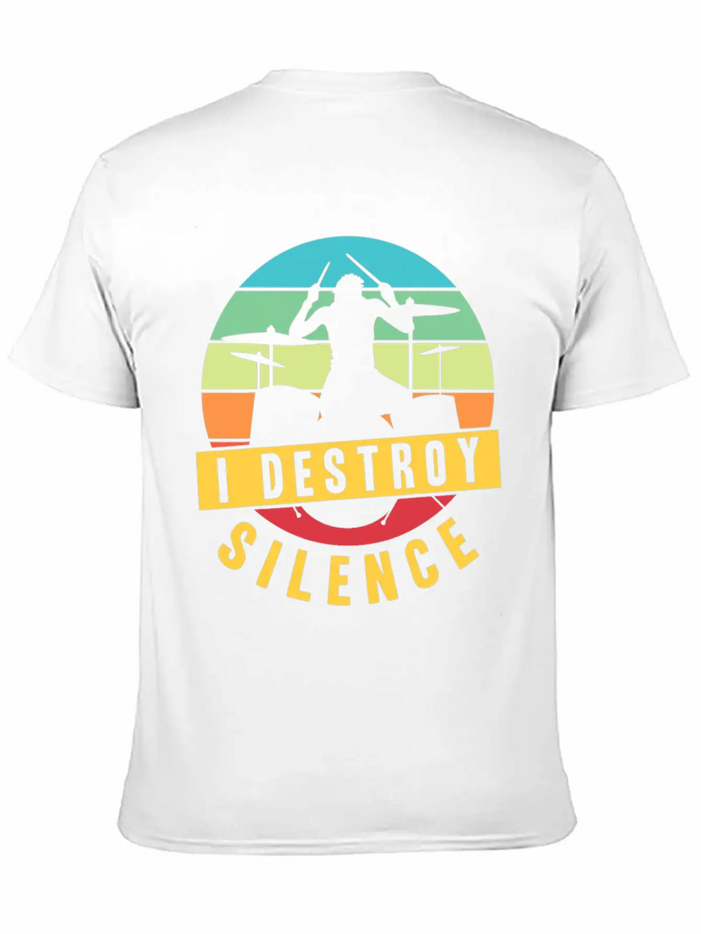 I Destroy Silence Drummer Musician Drumsticks T Sh Stylish Everyday T-Shirt – Unisex Basic Cotton Tee