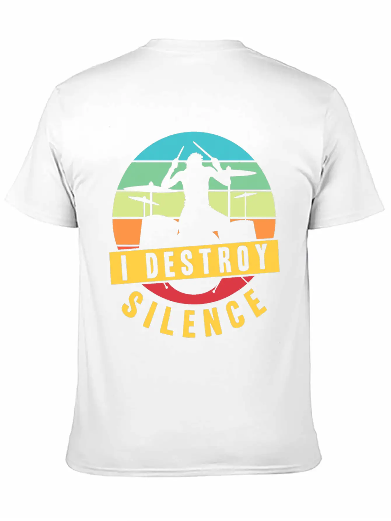 I Destroy Silence Drummer Musician Drumsticks T Sh Stylish Everyday T-Shirt – Unisex Basic Cotton Tee