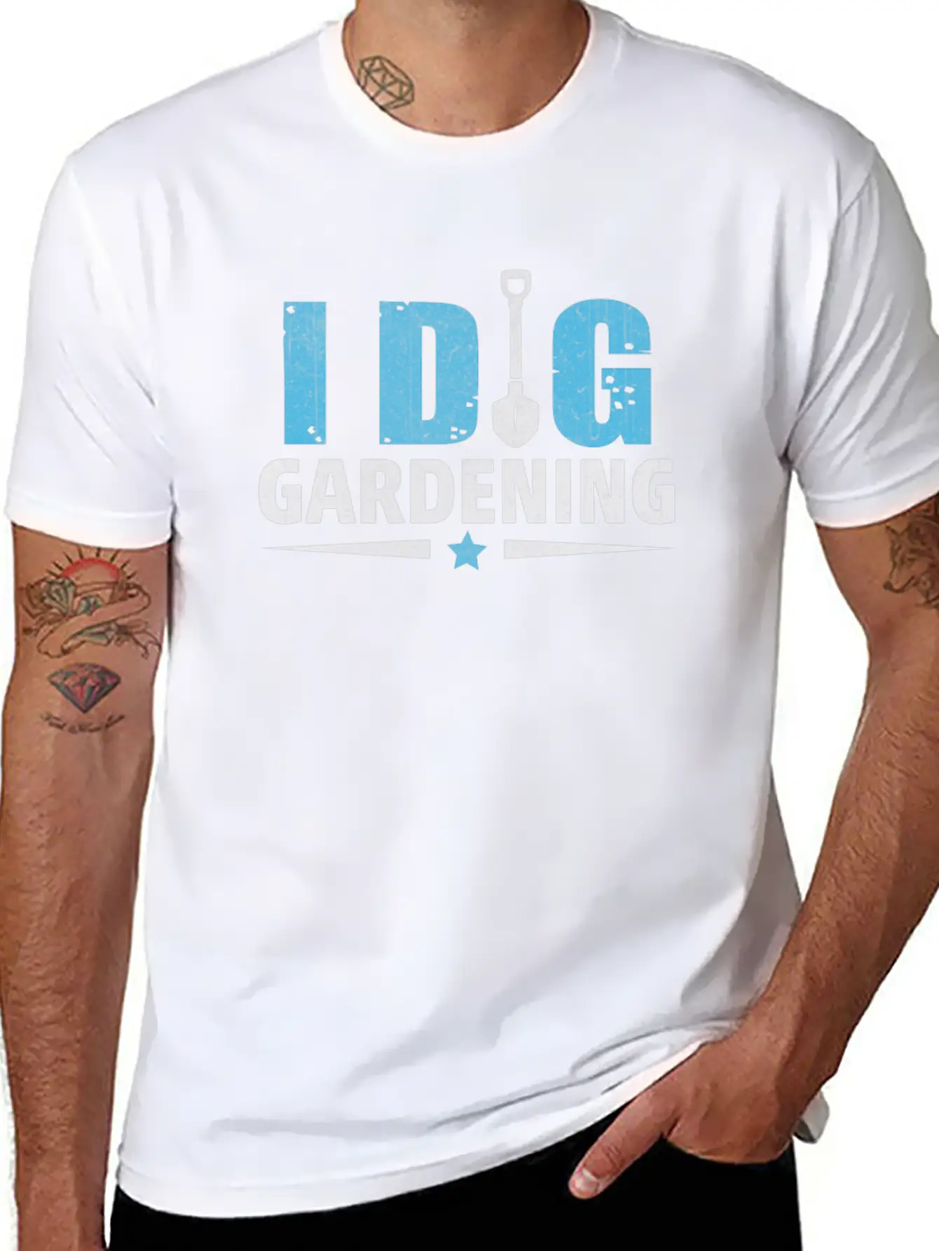 I Dig Gardening Novelty Shovel And Garden Gift Stylish Everyday T-Shirt – Unisex Basic Cotton Tee
