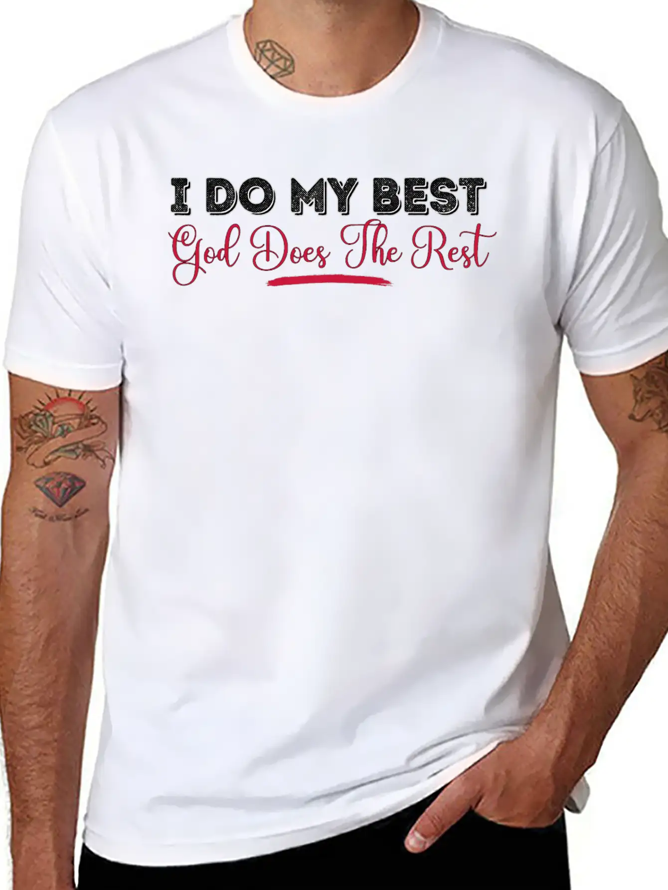 I Do My Best God Does The Rest Design Unisex Casual T-Shirt – Clean Design For Daily Comfort