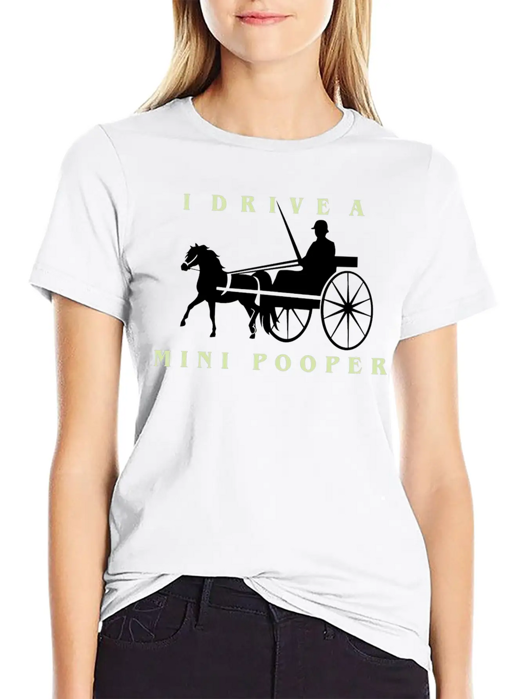 I Drive A Mini Pooper | Pony Mini Horse Driving Breathable Soft Cotton T-Shirt – Timeless Casual Look