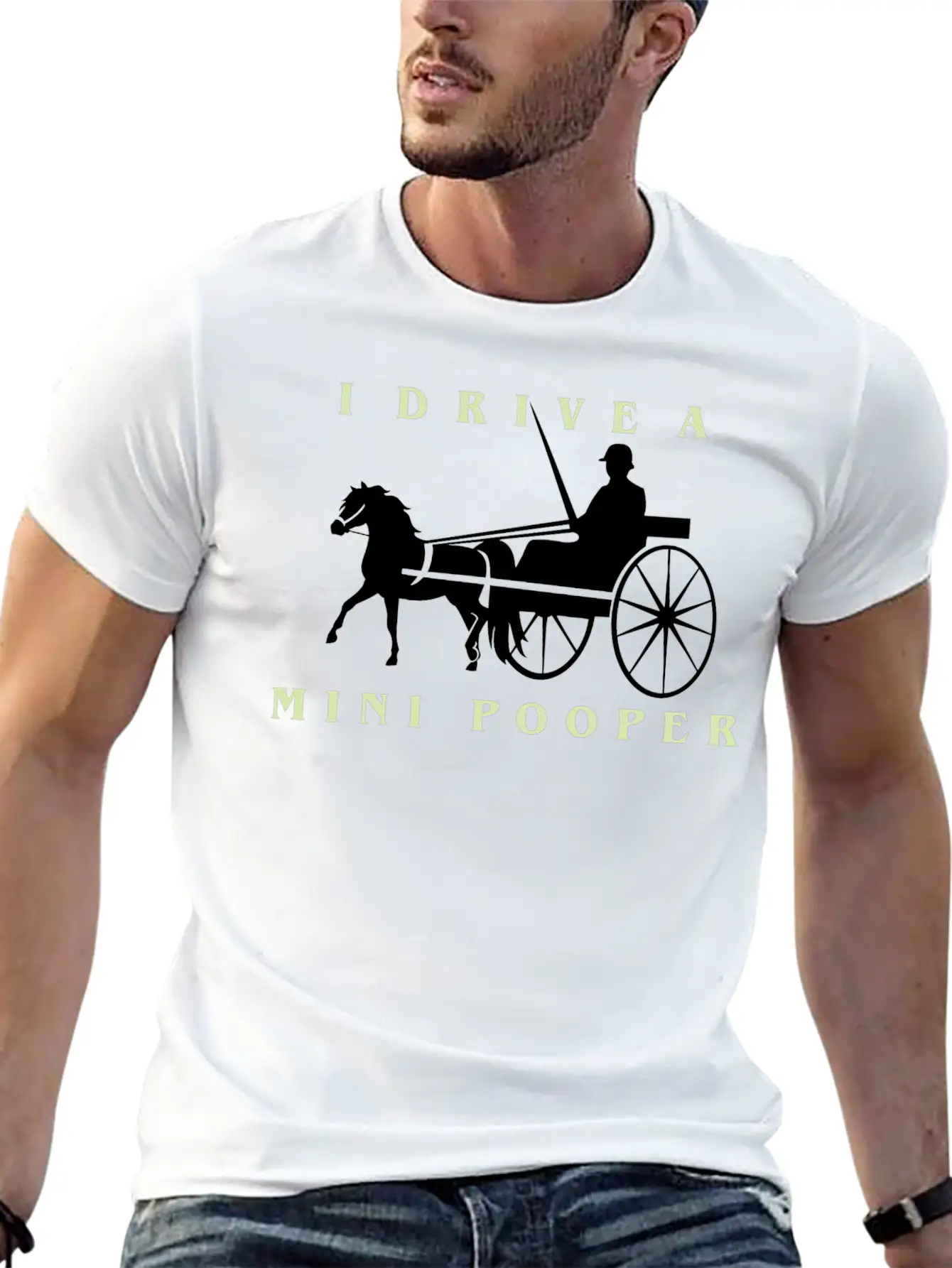I Drive A Mini Pooper | Pony Mini Horse Driving Breathable Soft Cotton T-Shirt – Timeless Casual Look