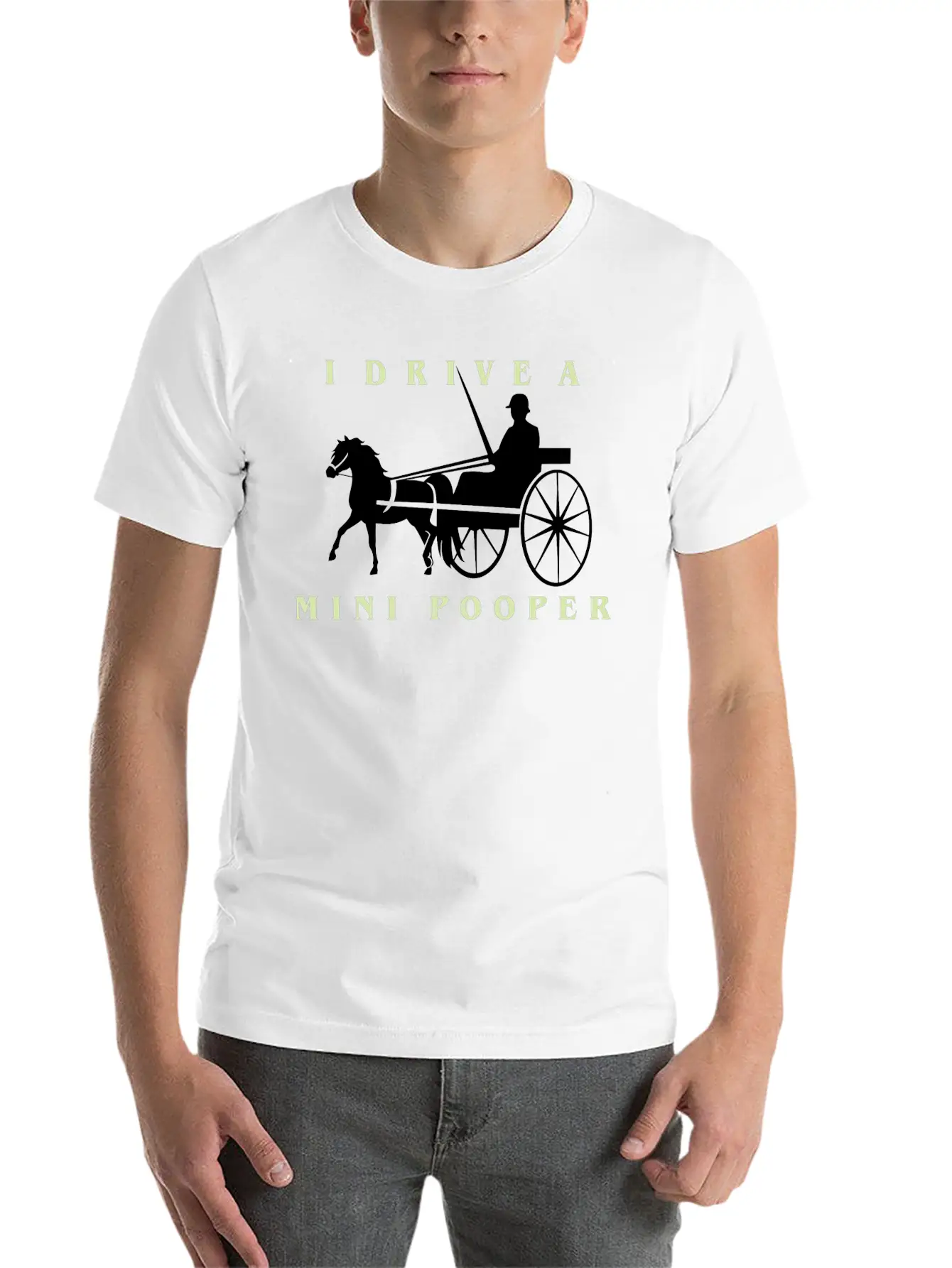I Drive A Mini Pooper | Pony Mini Horse Driving Breathable Soft Cotton T-Shirt – Timeless Casual Look